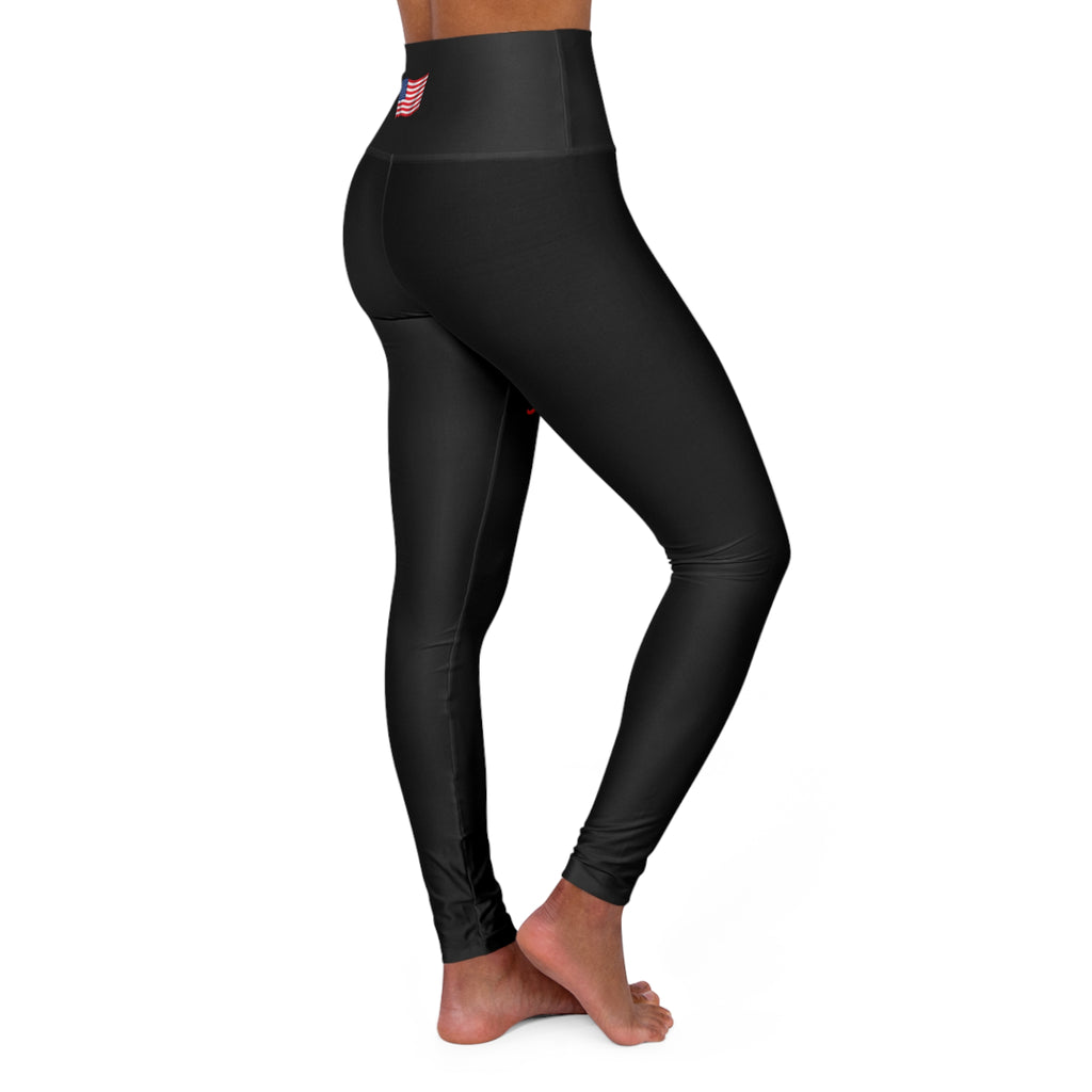 Patriotic "God Bless America" High-Waisted Yoga Leggings