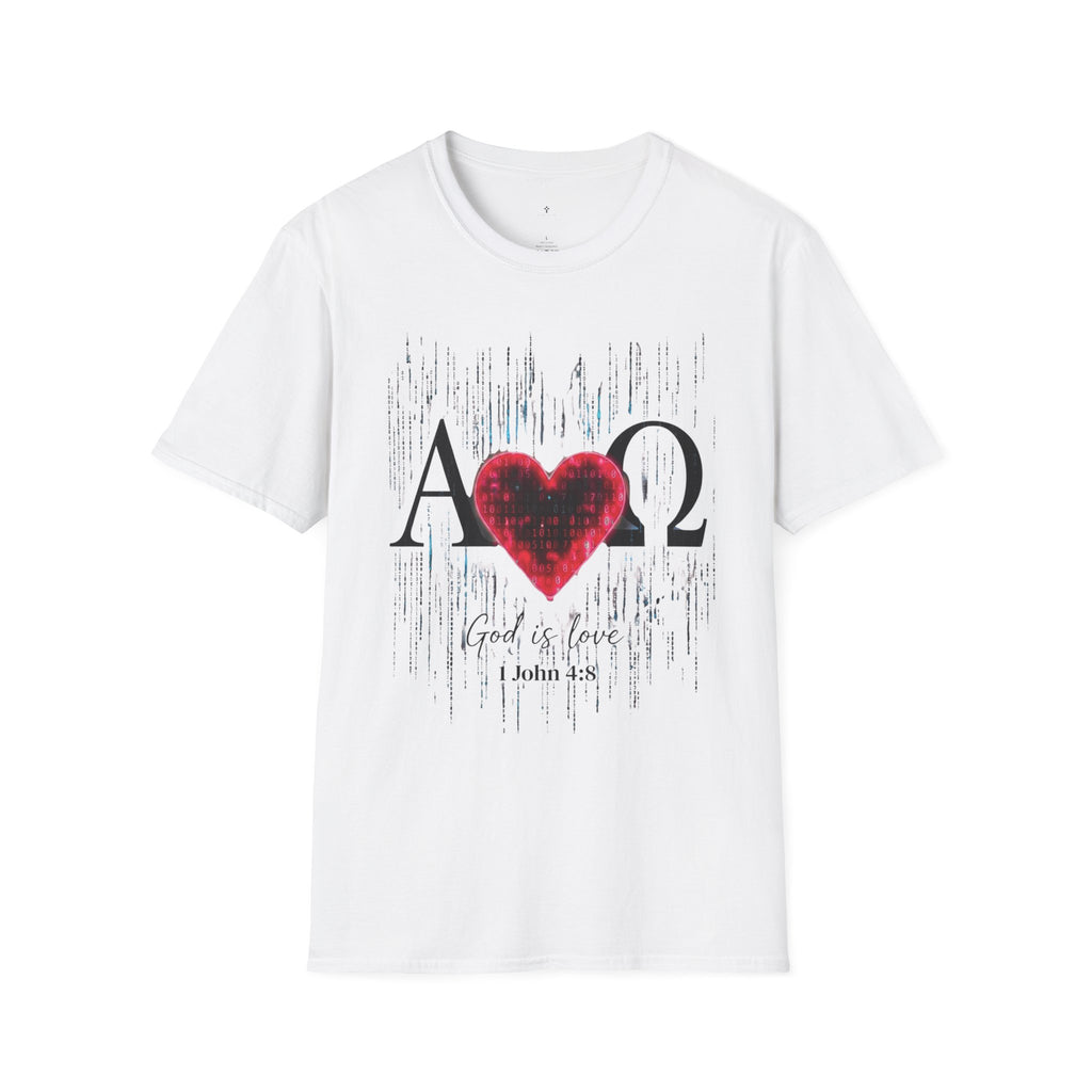 Alpha Omega Heart T-Shirt | Christian Scripture John 3:16 Design