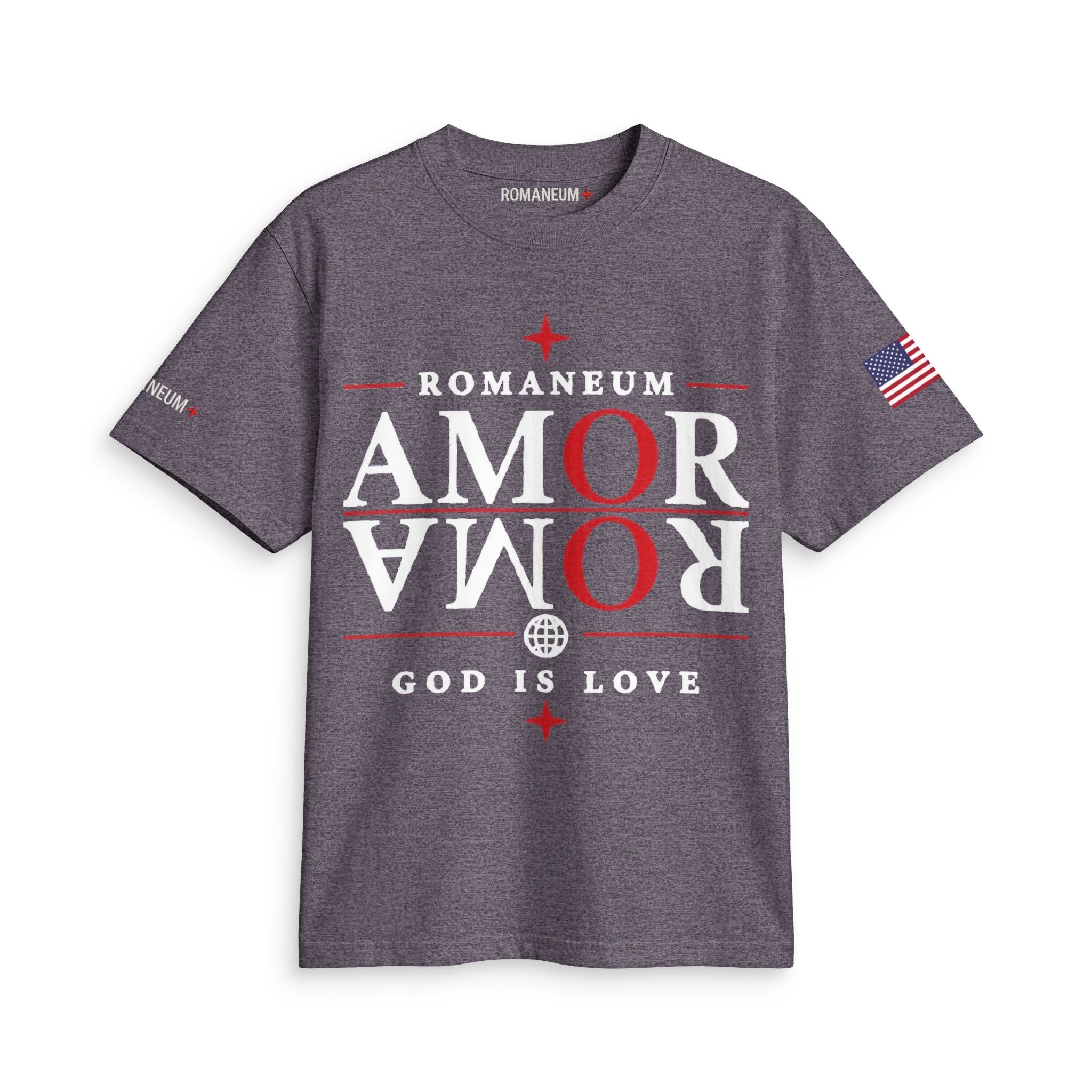 Romaneum "Amor/Roma" Active Tee — God Is Love Graphic Shirt