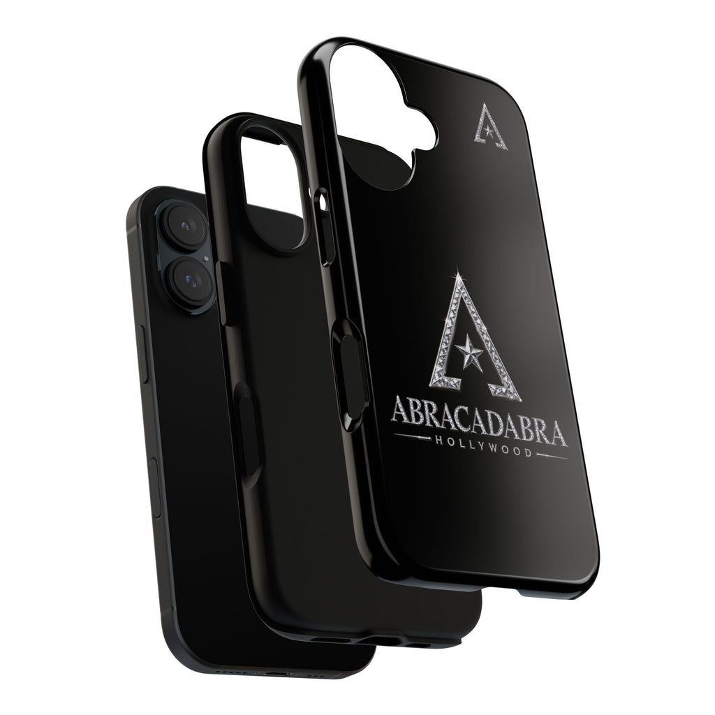 Abracadabra Hollywood Black Gloss Phone Case — Sparkle Logo Tough Case