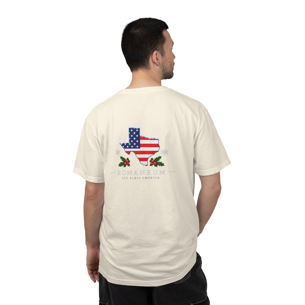 God Bless America Christmas Texas Flag T-Shirt
