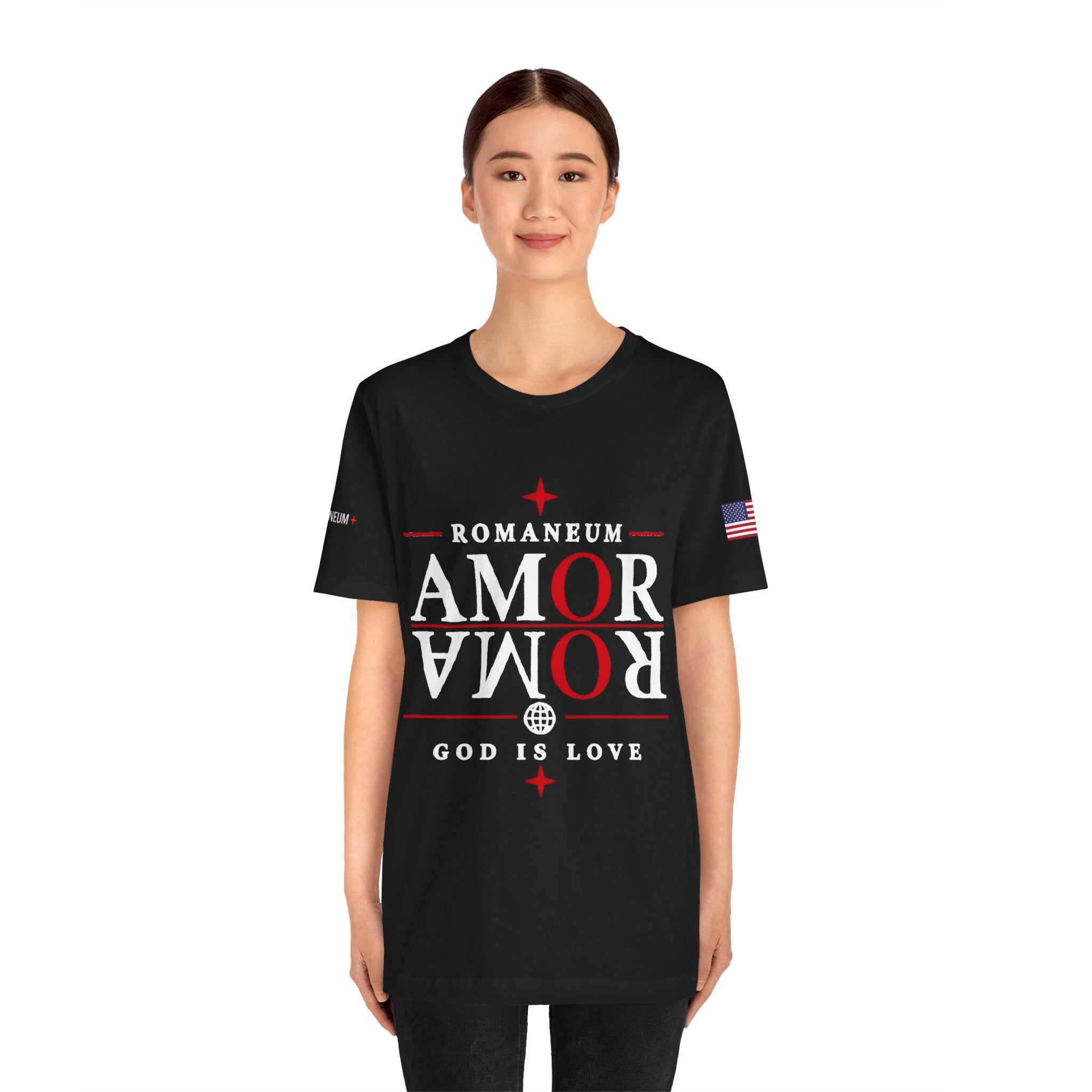 Romaneum 'AMOR/ROMA' God Is Love Graphic Tee
