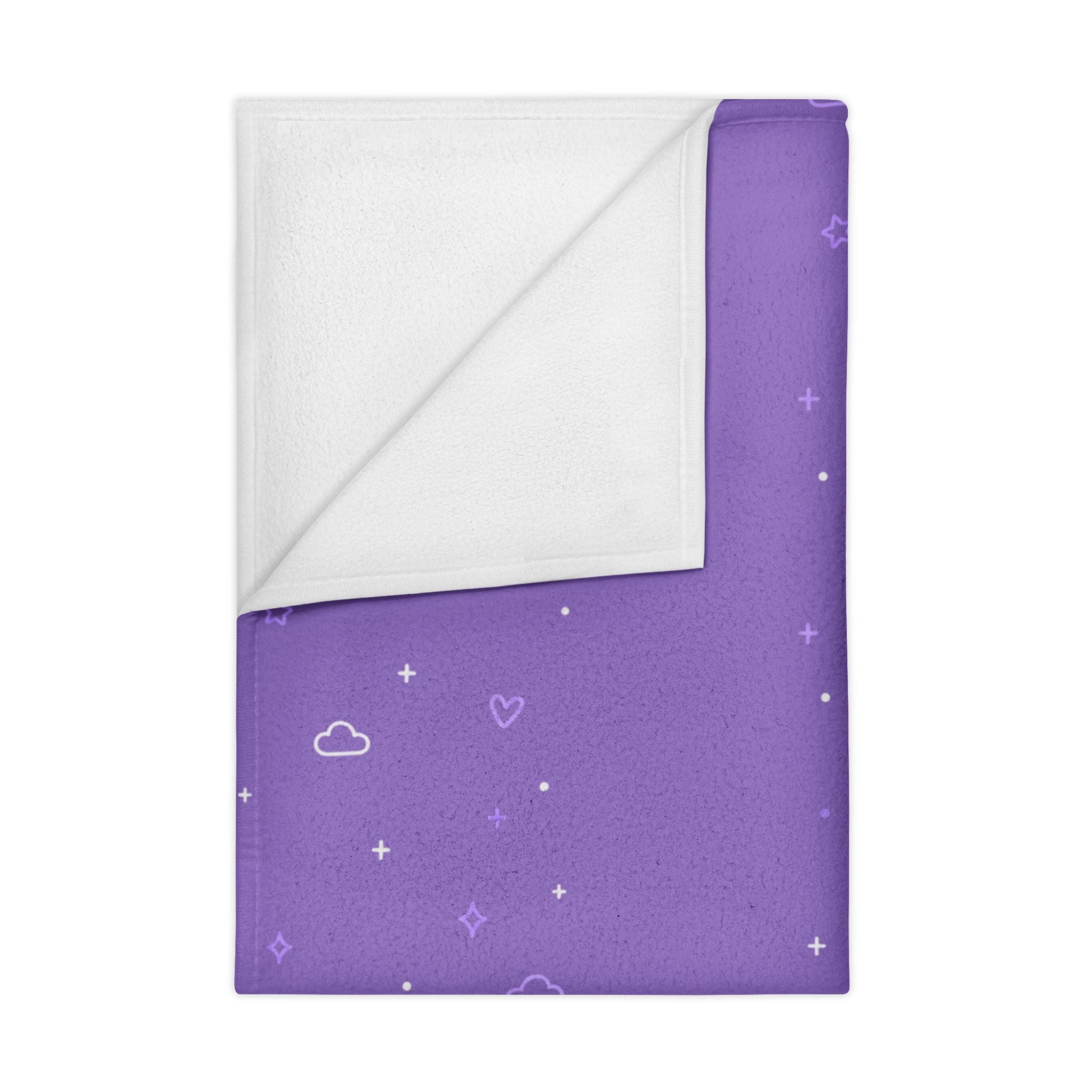 Toddler Blanket — Purple Starry Dot Kids Throw with Cartoon 'GOOD NEWS TOONS' Logo