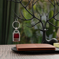 Romaneum Red Art Deco Rectangle Keyring