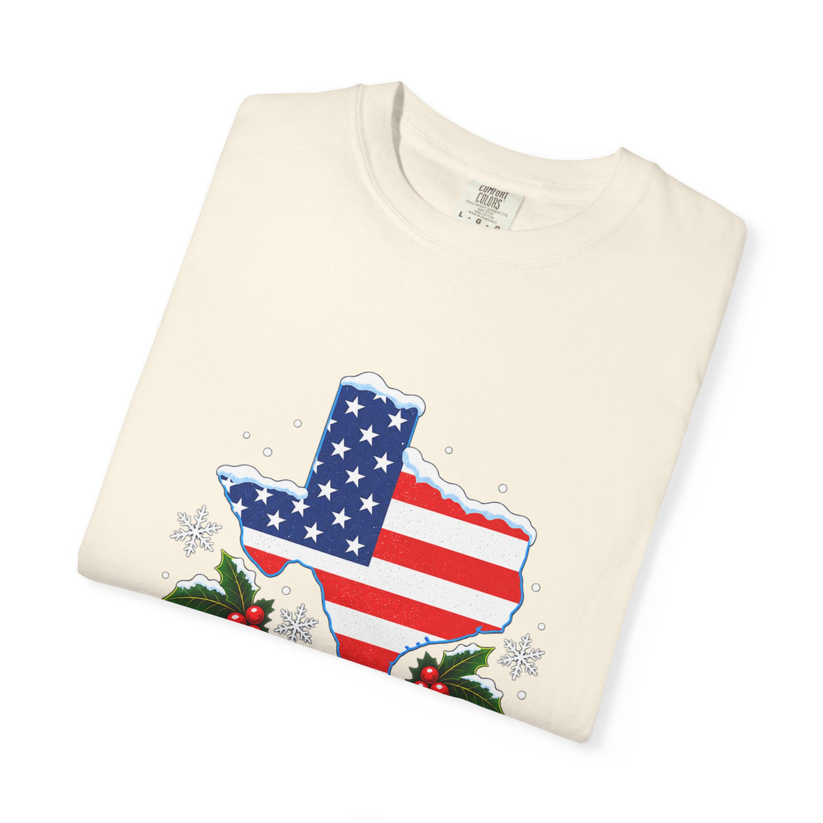 God Bless America Christmas Texas Flag T-Shirt