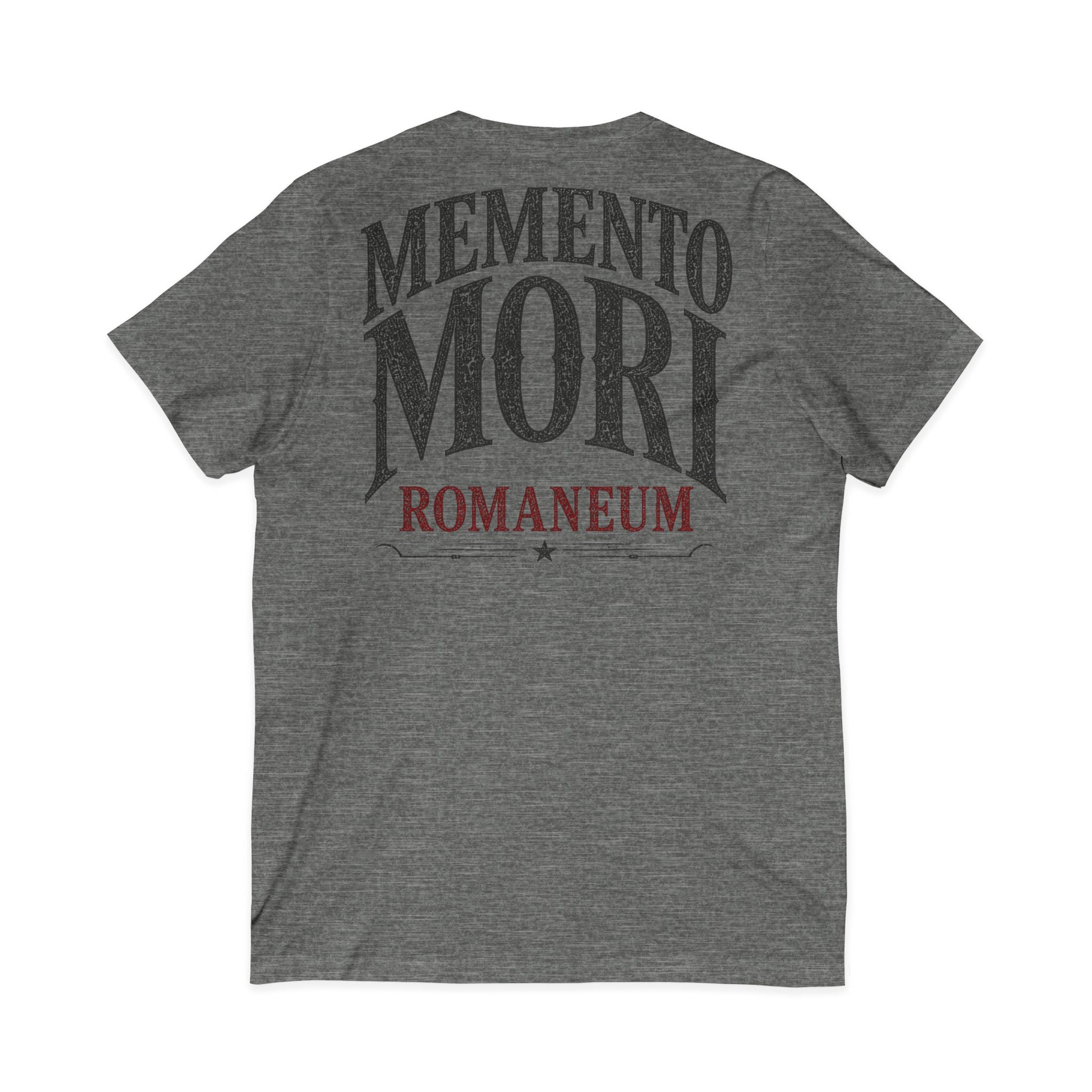 Memento Mori V-Neck Tee — Romaneum Skull Graphic Shirt