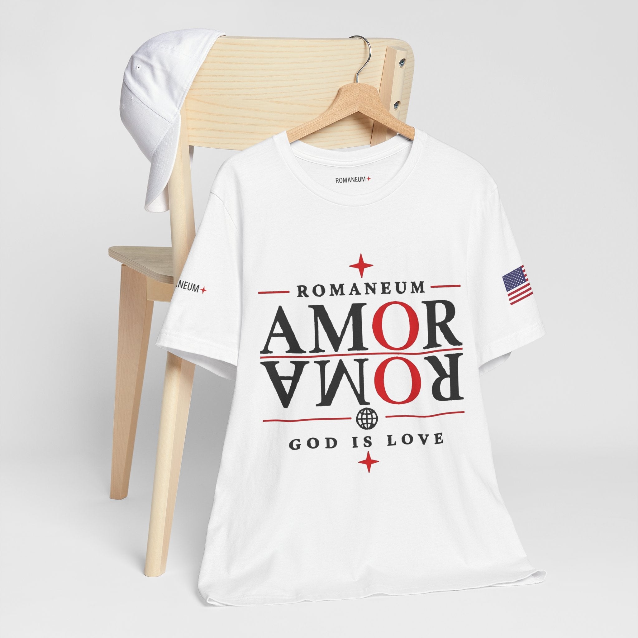 Romaneum 'AMOR/ROMA' God Is Love Graphic Tee