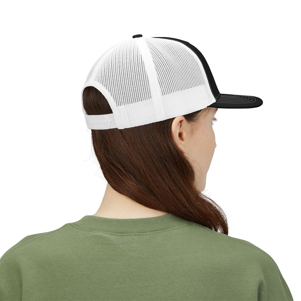 Eagle Head Romanem Trucker Cap | Embroidered Black White Mesh