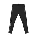 Women's Black Logo Leggings — ROMANEUM Side Print Activewear