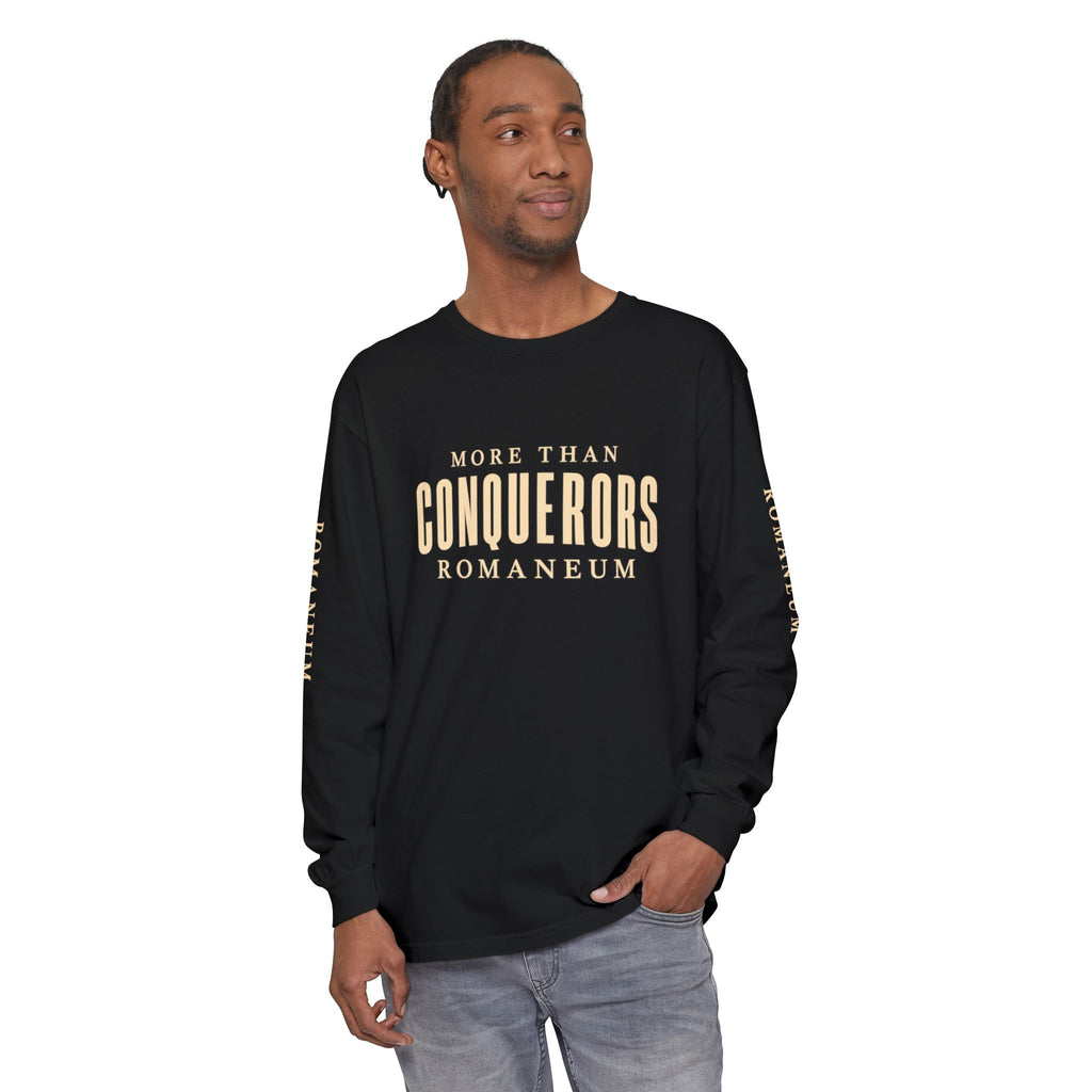Conquerors Long Sleeve Tee — "More Than Conquerors" Romaneum