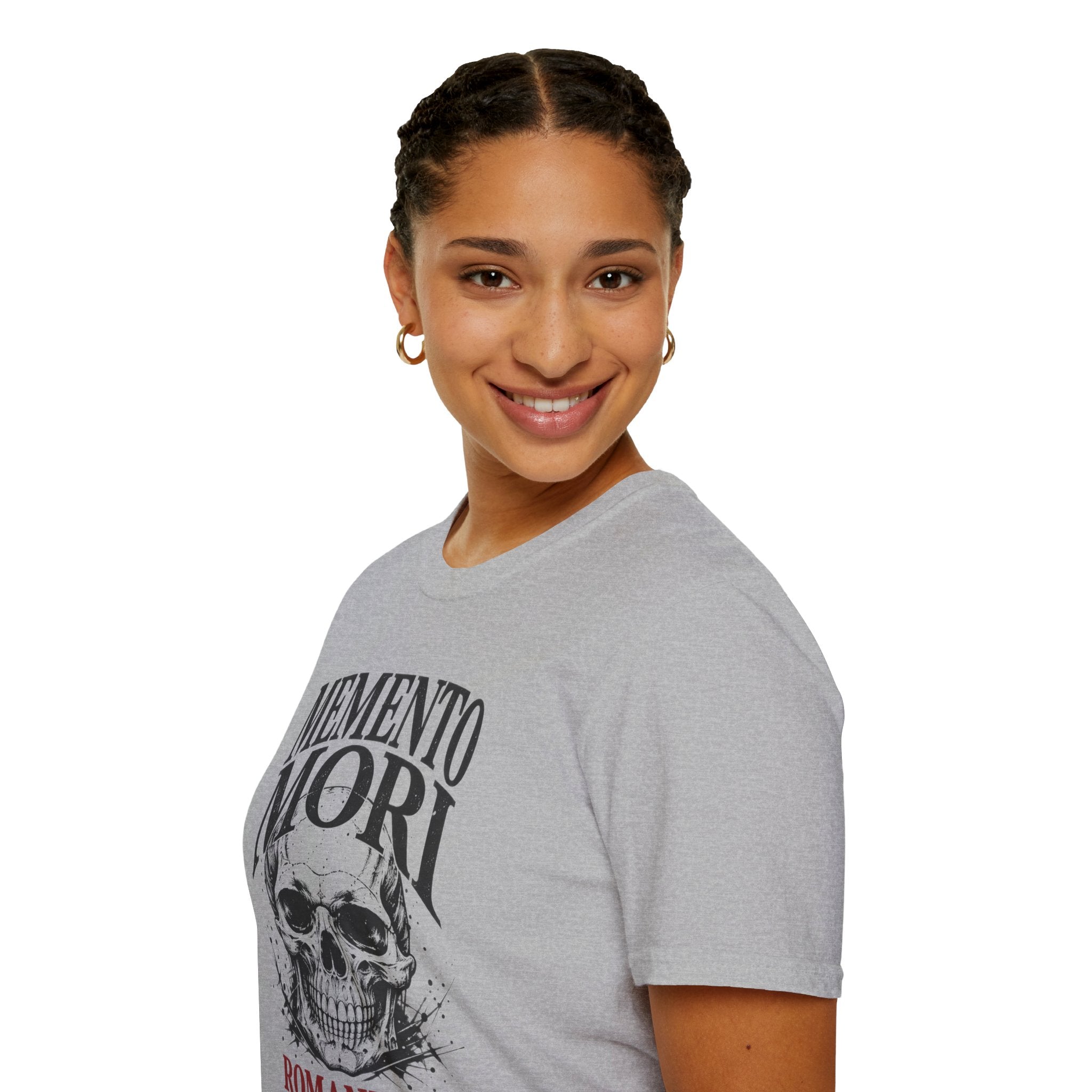 Memento Mori Skull T-Shirt — Gothic Reminder Tee with Romaneum Skull Design