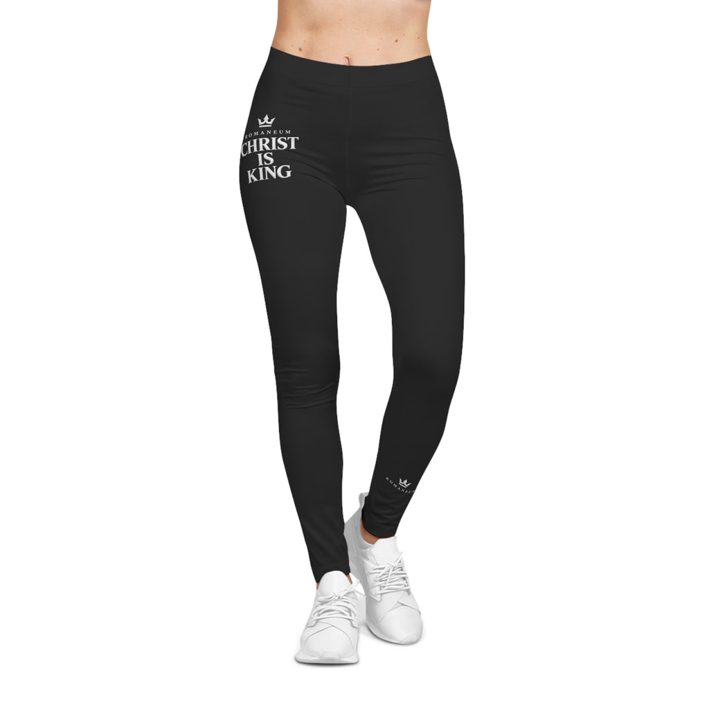 'Christ Is King' Black Leggings — Faith-Based Yoga & Casual Wear