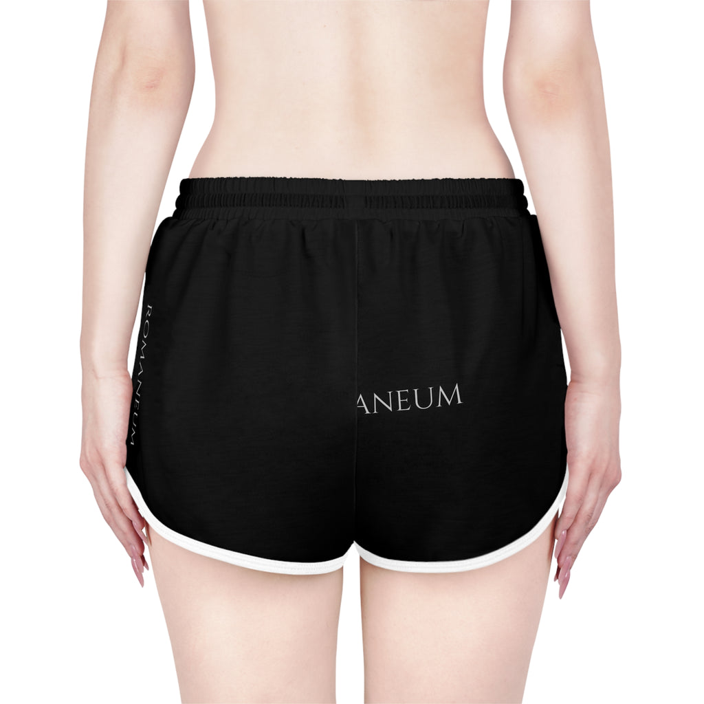 Romaneum Black Relaxed Shorts — Women's Athletic Lounge Shorts