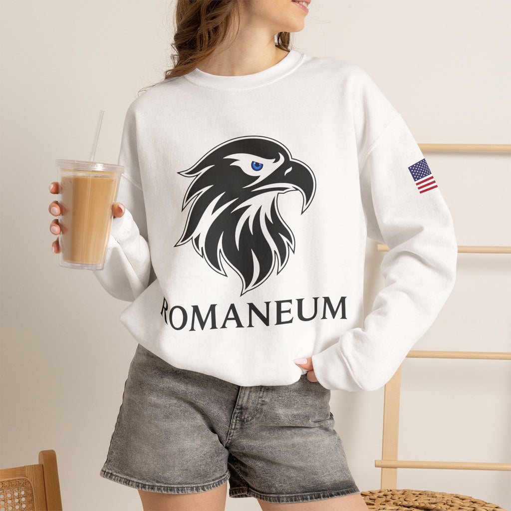 Romaneum eagle crest Crewneck sweatshirt | Romaneum logo, American flag sleeve