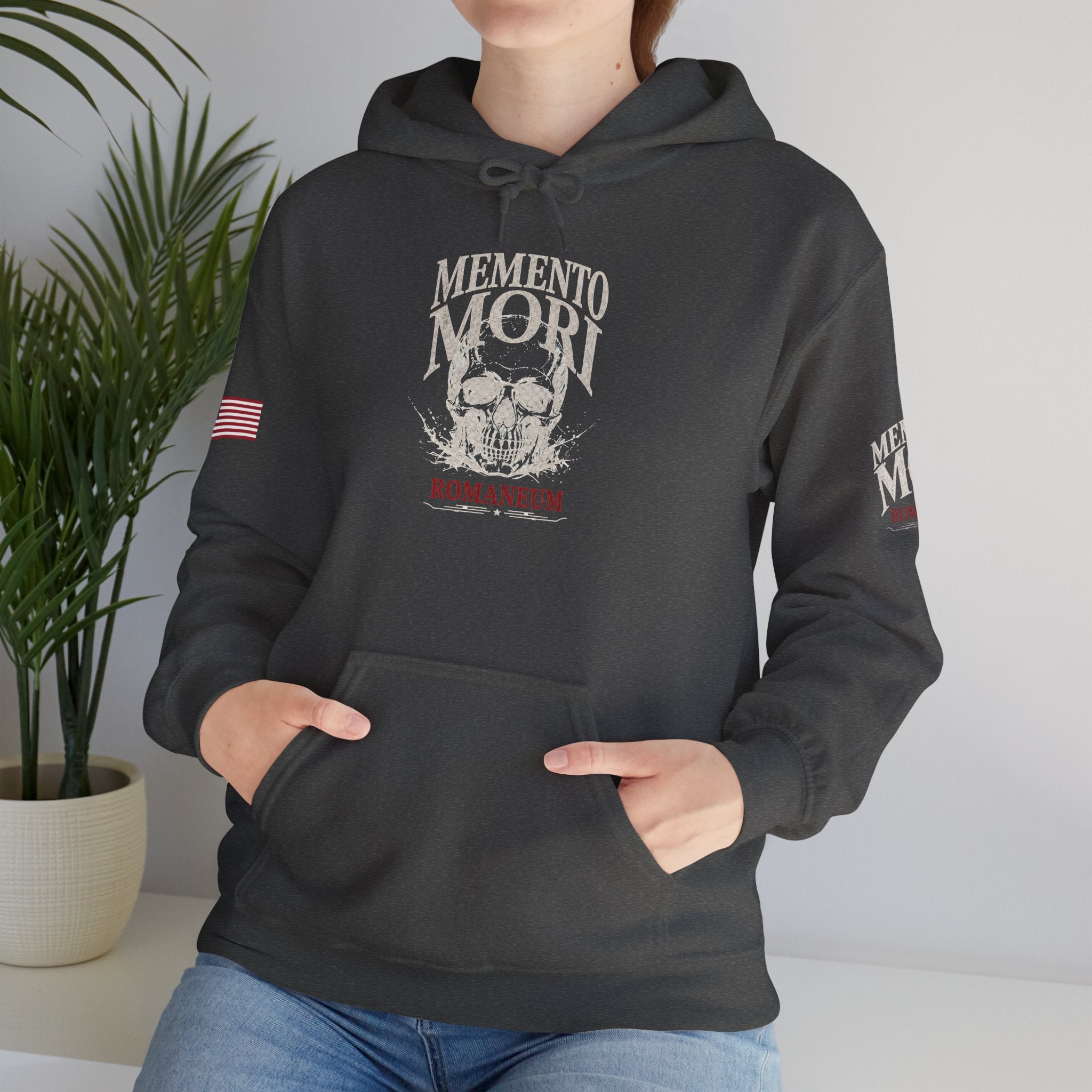 Memento Mori Hoodie — Romaneum Skull Graphic Pullover