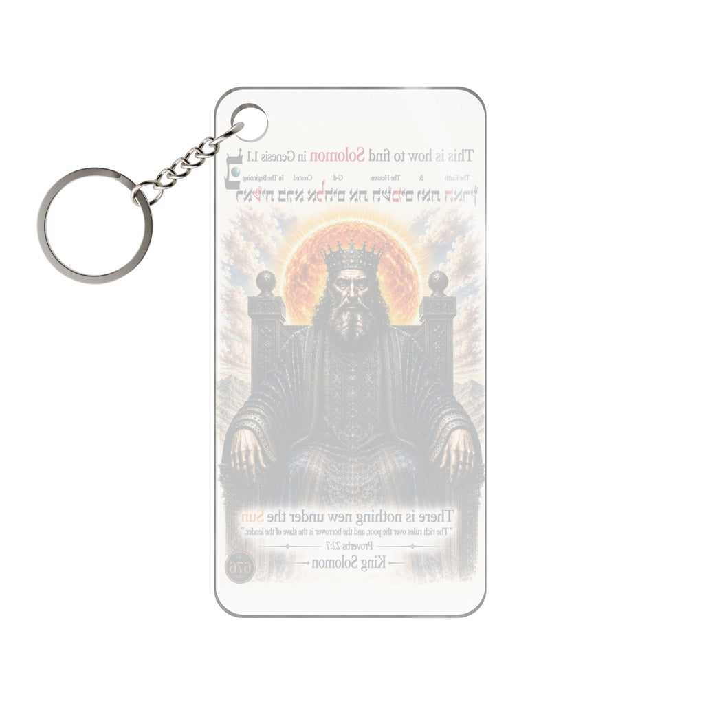 King Solomon Keychain Charm — Biblical Quote Keyring ("There is nothing new under the sun")