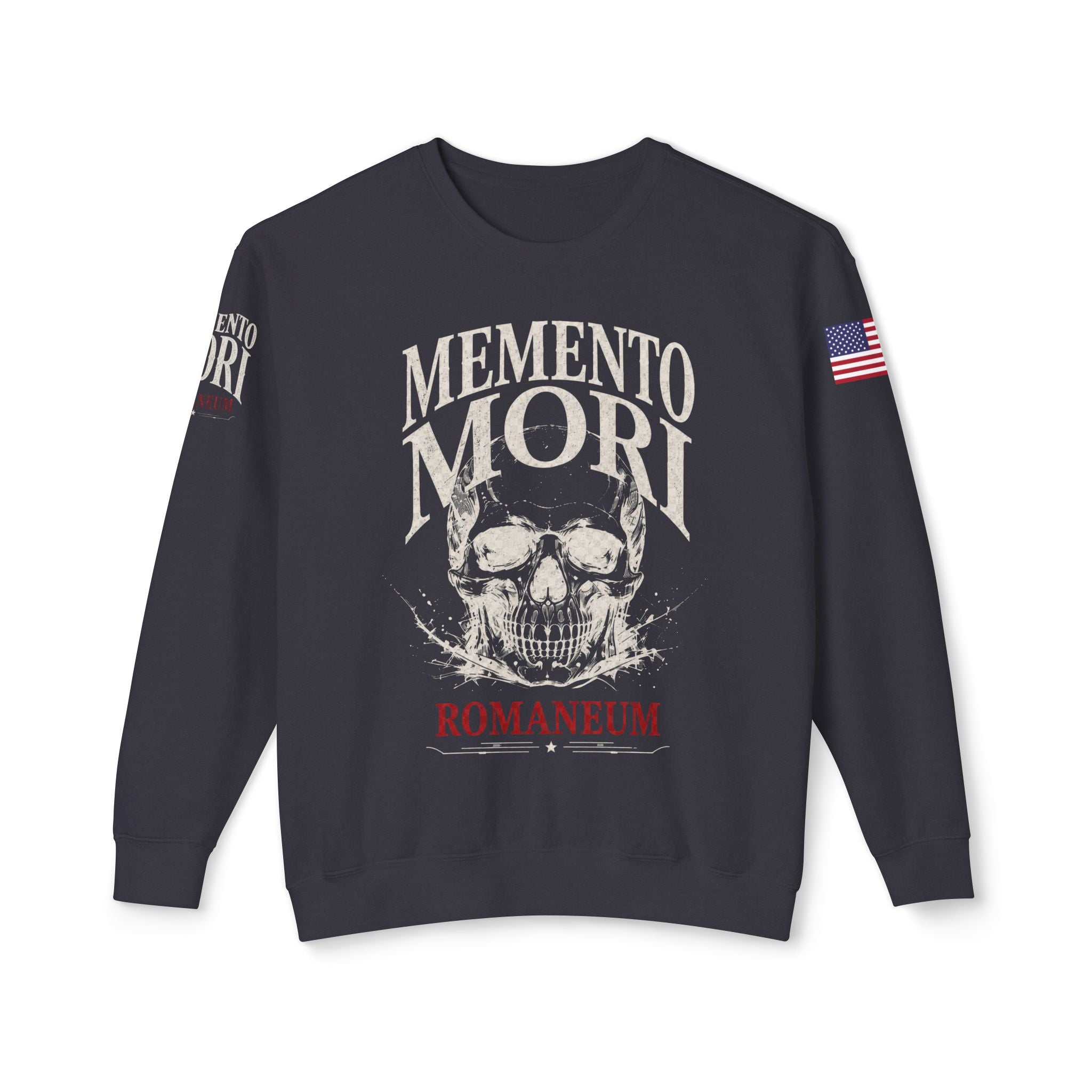 Memento Mori Crewneck Sweatshirt — Gothic Skull Romaneum Design