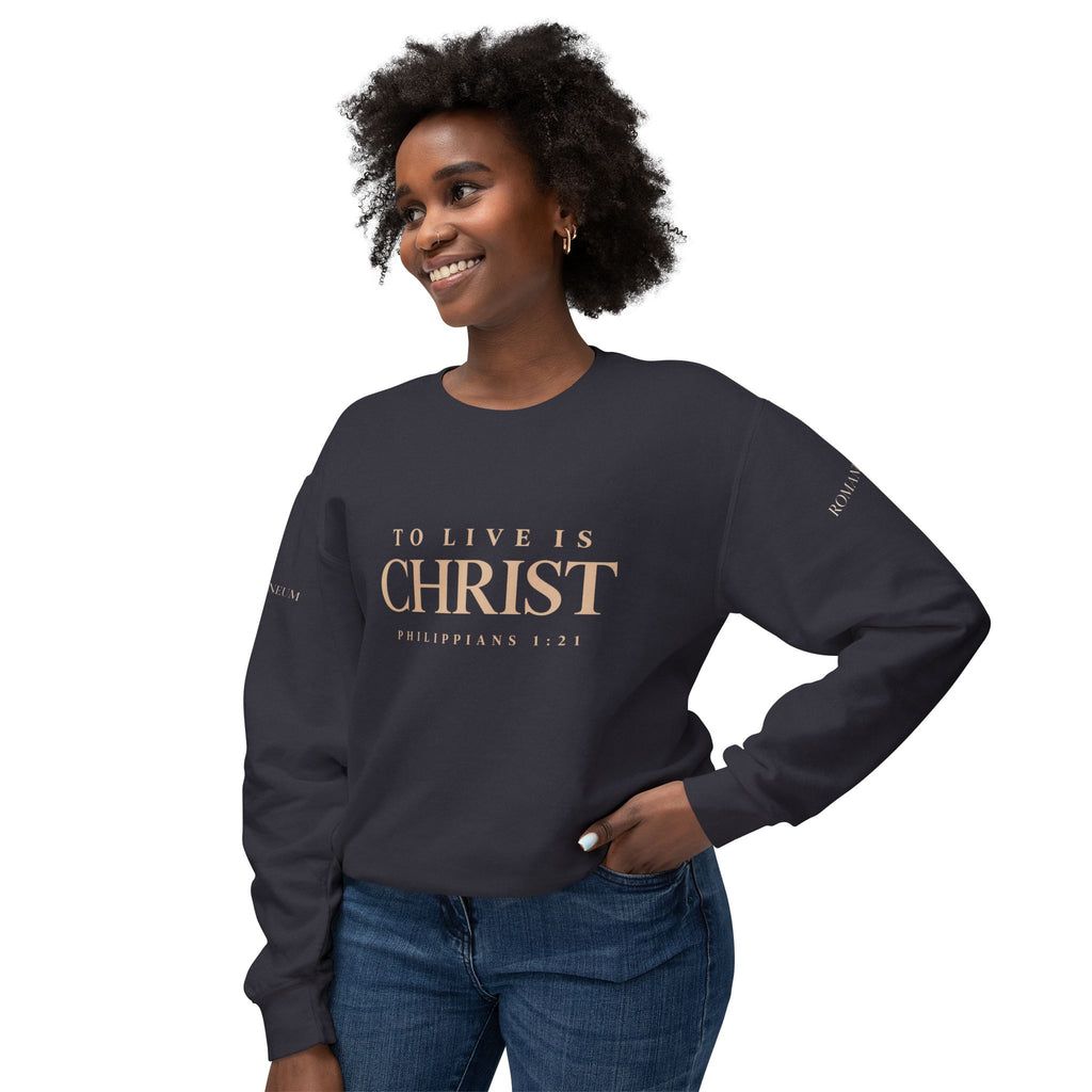 Romaneum Crewneck Sweatshirt — "To Live Is Christ" / "God Is Love"