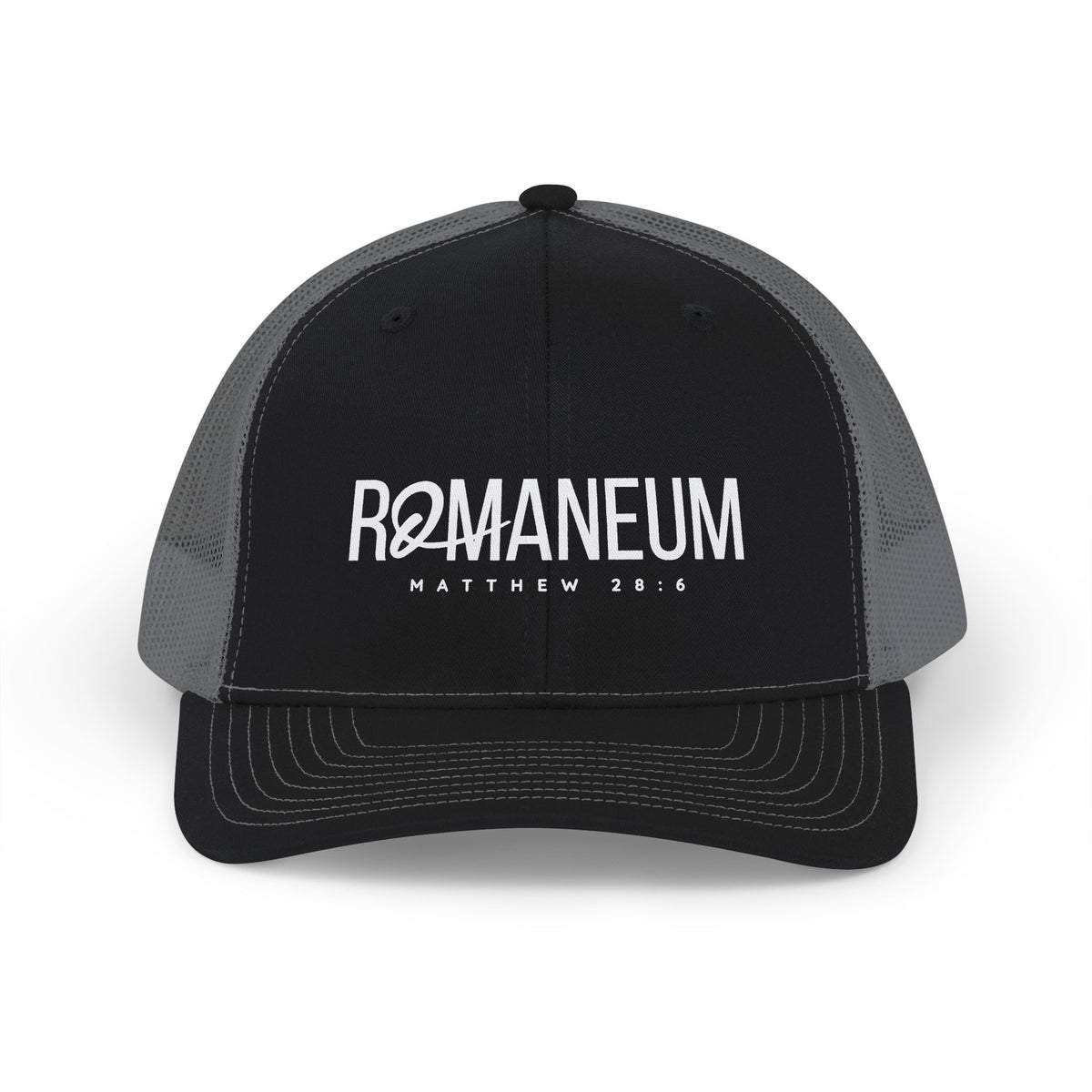 Romaneum Matthew 28:6 Trucker Hat —Snapback Cap