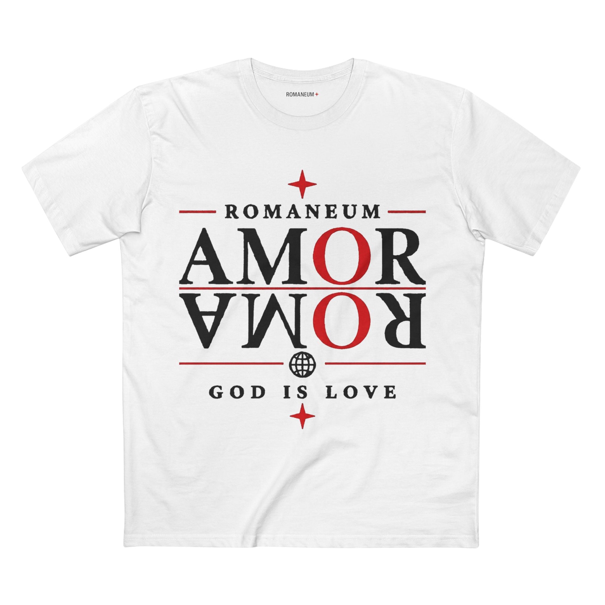 Romaneum AMOR/ROMA Tee — God Is Love Christian T‑Shirt