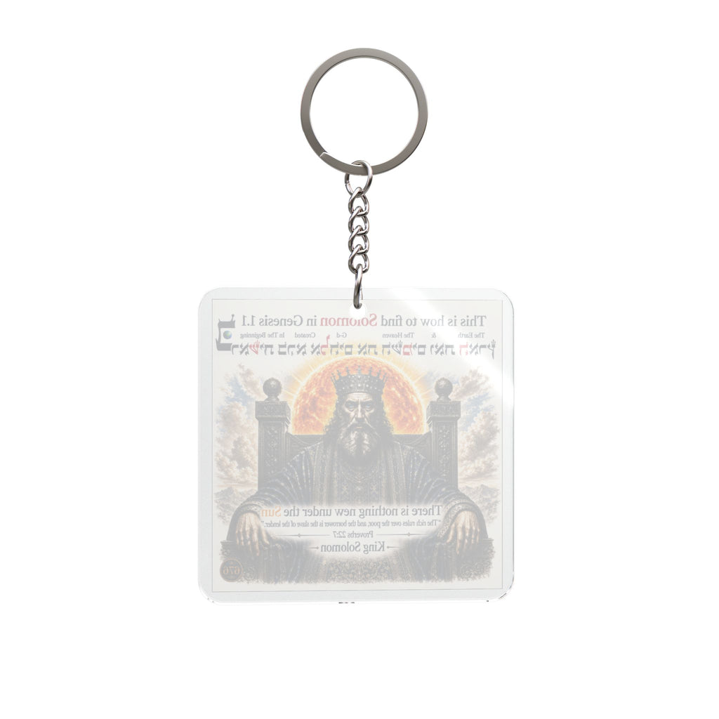 King Solomon Quote Square Keychain — Biblical Wisdom Keychain