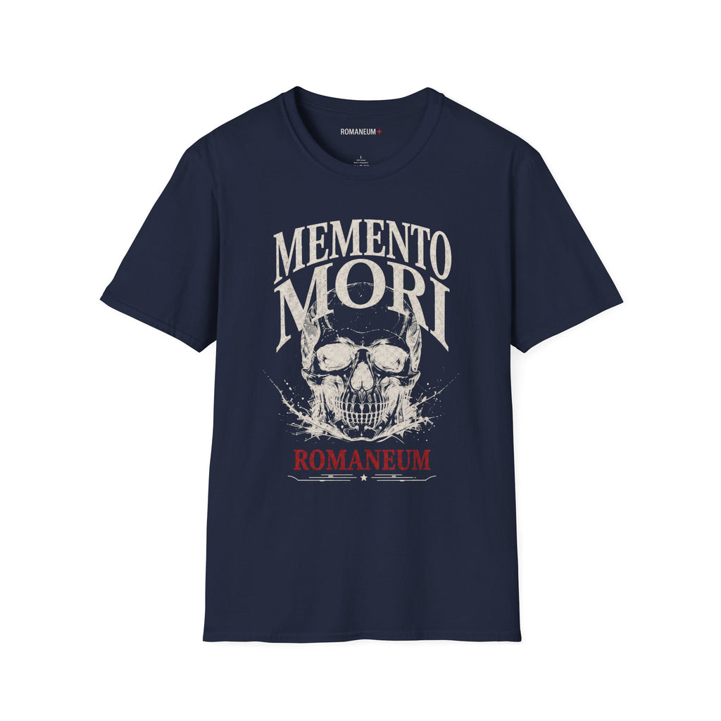 Memento Mori Skull T-Shirt — Gothic Reminder Tee with Romaneum Skull Design