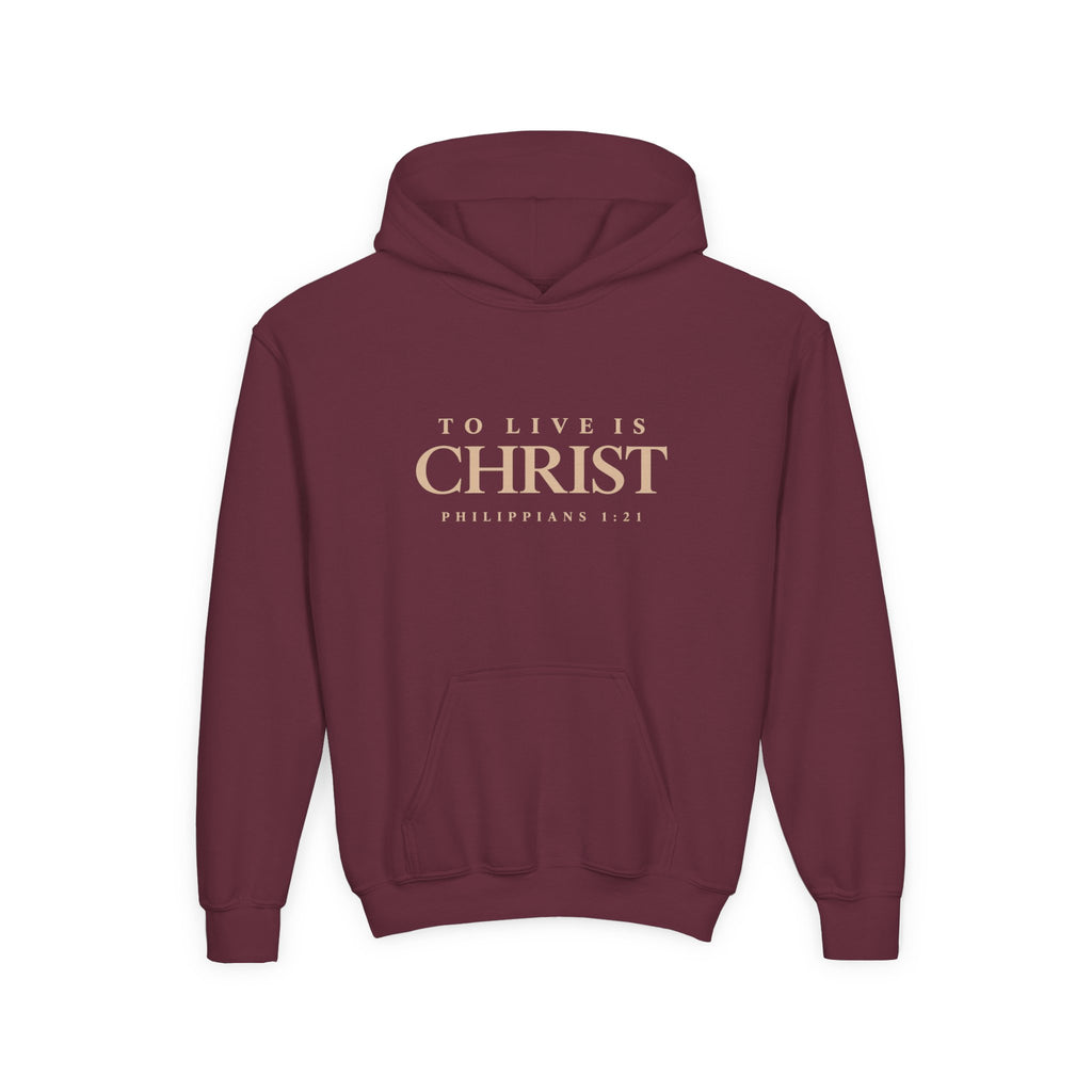 Youth Hoodie — To Live Is Christ / God Is Love Sweatshirt