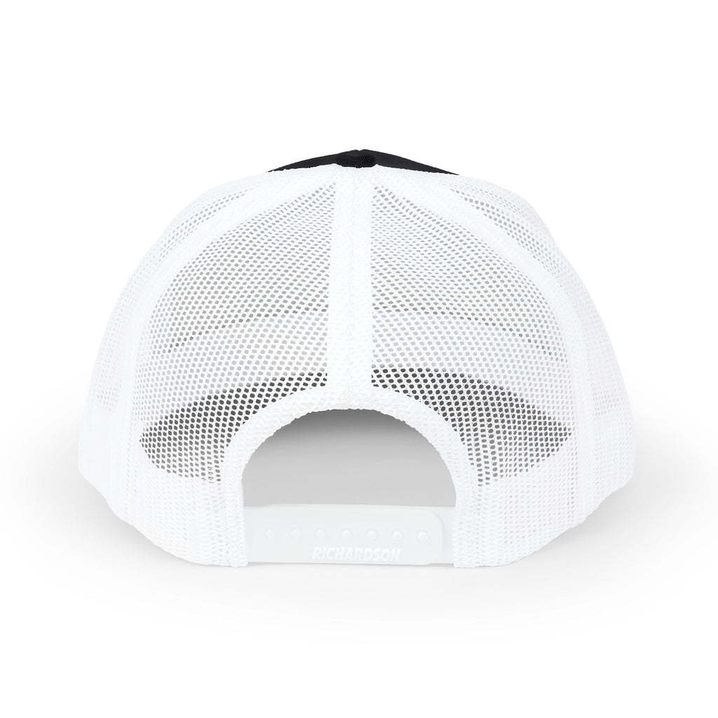 Eagle Head Romanem Trucker Cap | Embroidered Black White Mesh