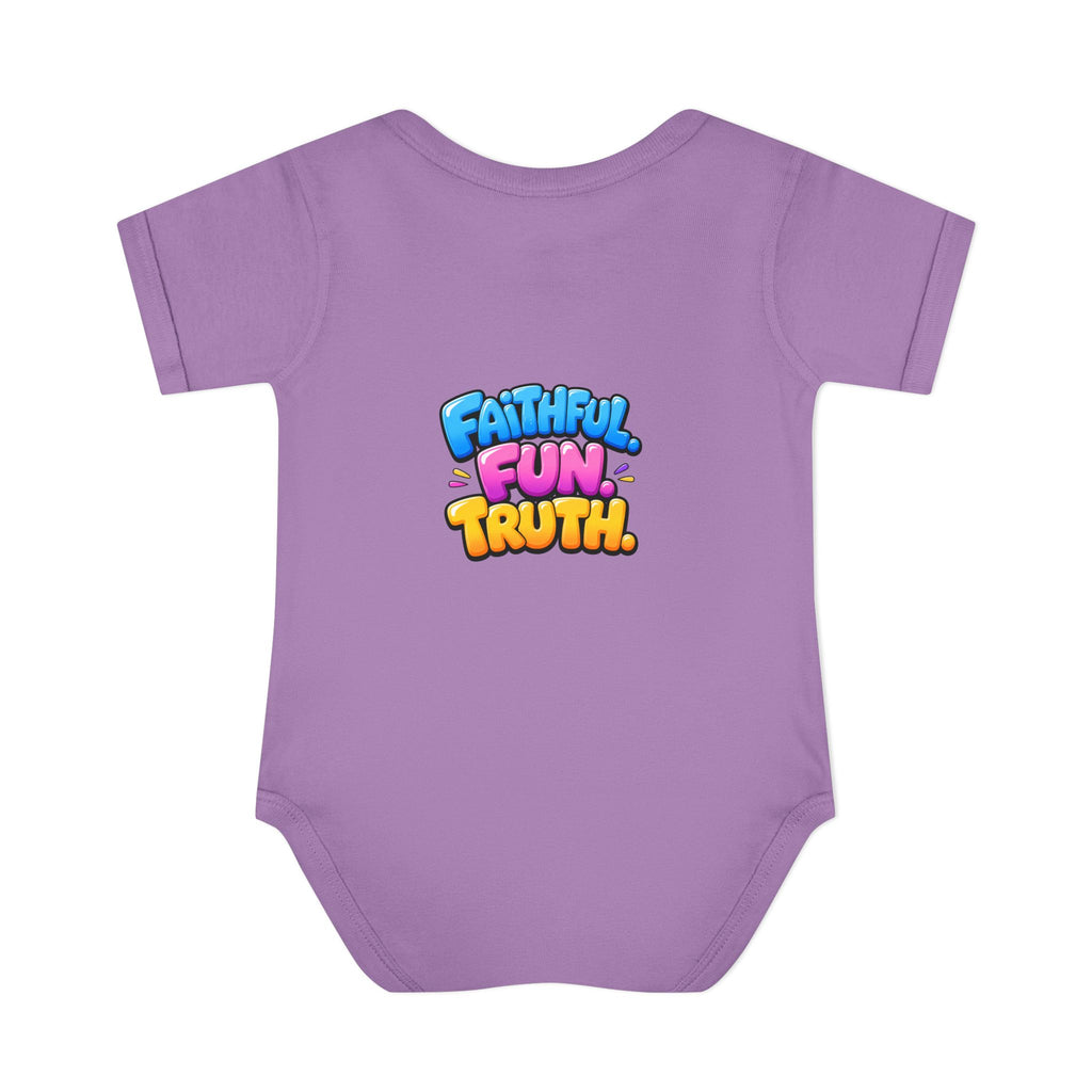 Infant Bodysuit — "Good News Toons" Colorful Cartoon Baby Onesie (Faithful Fun Truth)
