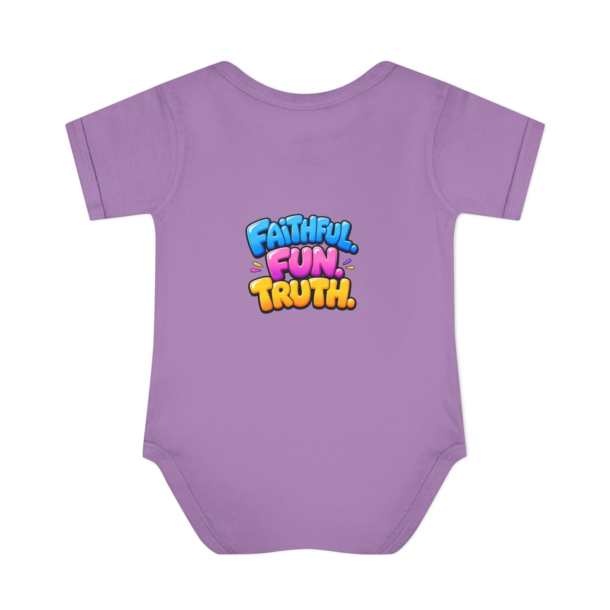 Infant Bodysuit — "Good News Toons" Colorful Cartoon Baby Onesie (Faithful Fun Truth)