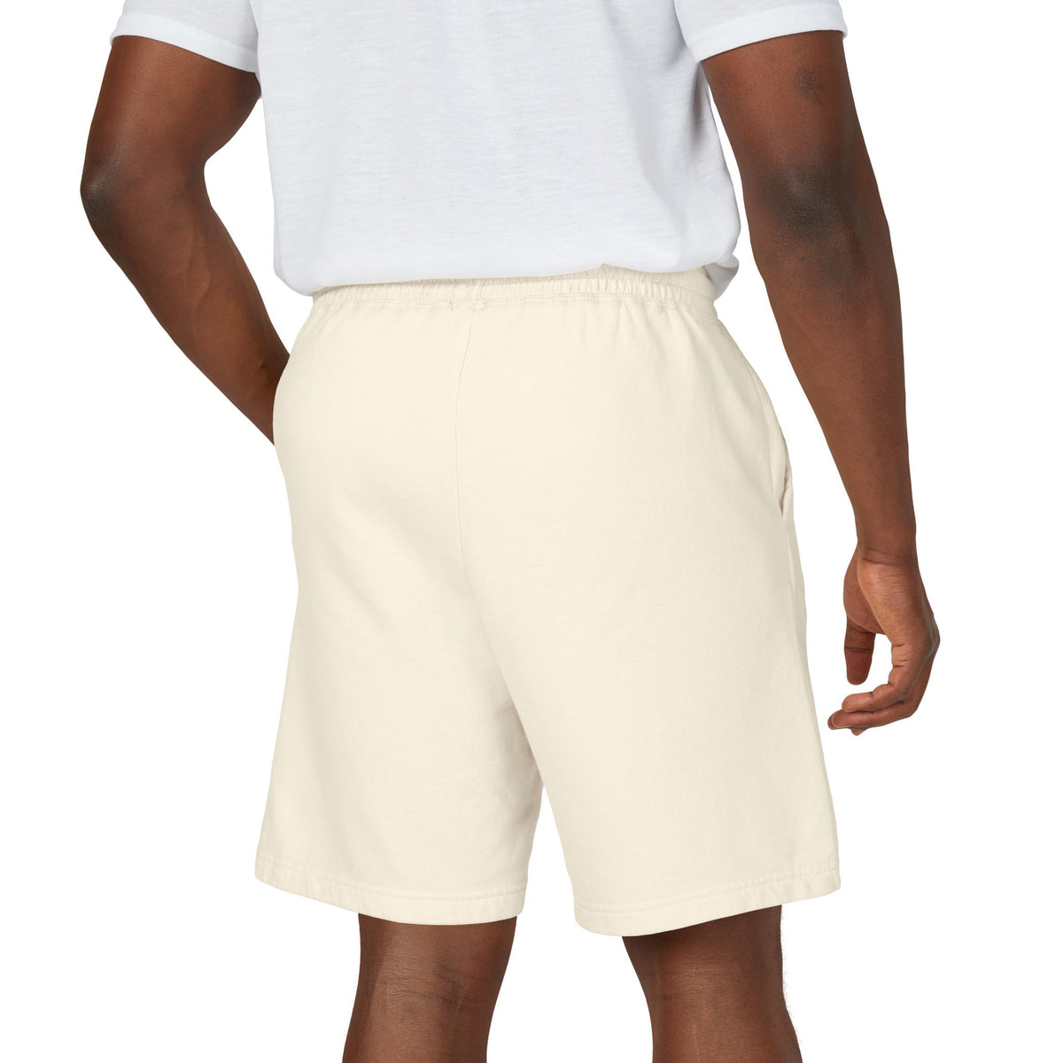 Think Like God Sweat Shorts — Graphic Fleece Lounge Shorts (Romaneum)