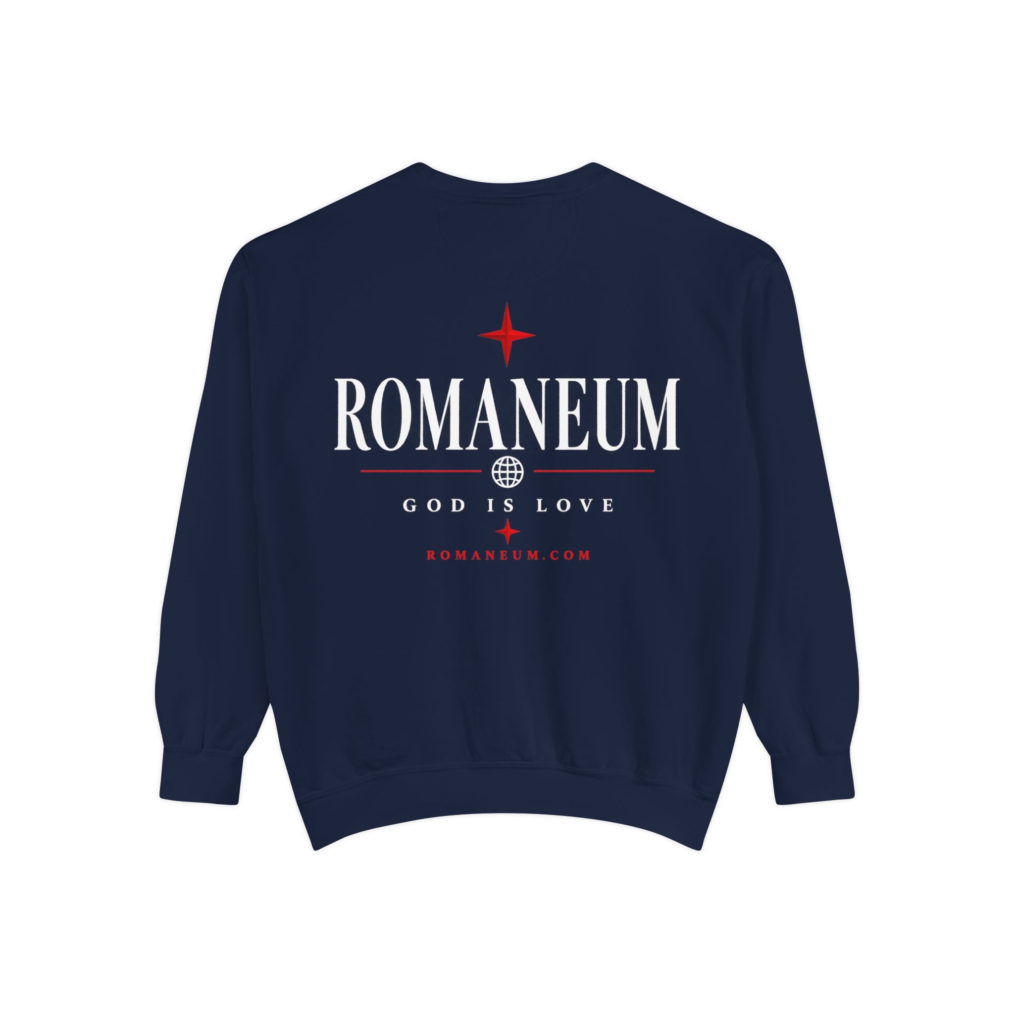 Romaneum Amor Crewneck Sweatshirt — "Amor Roma" Christian Graphic Sweatshirt