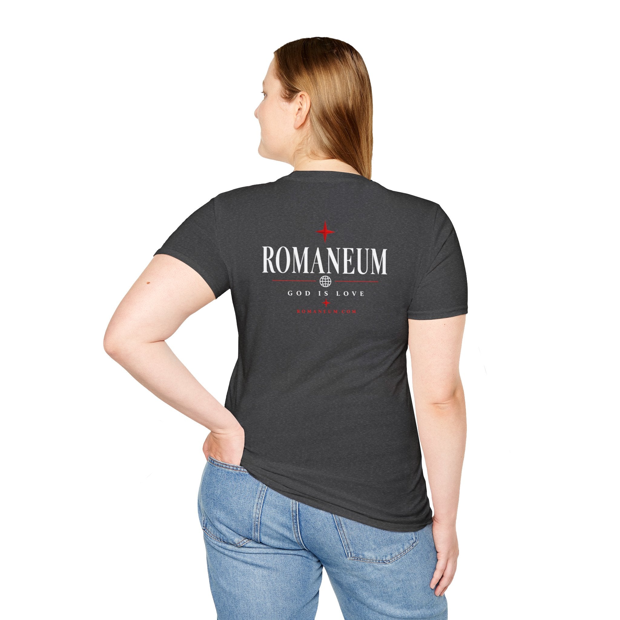 Amor/Roma 'ROMANEUM' Graphic T‑Shirt — 'AMOR' Reflection Design (God Is Love)
