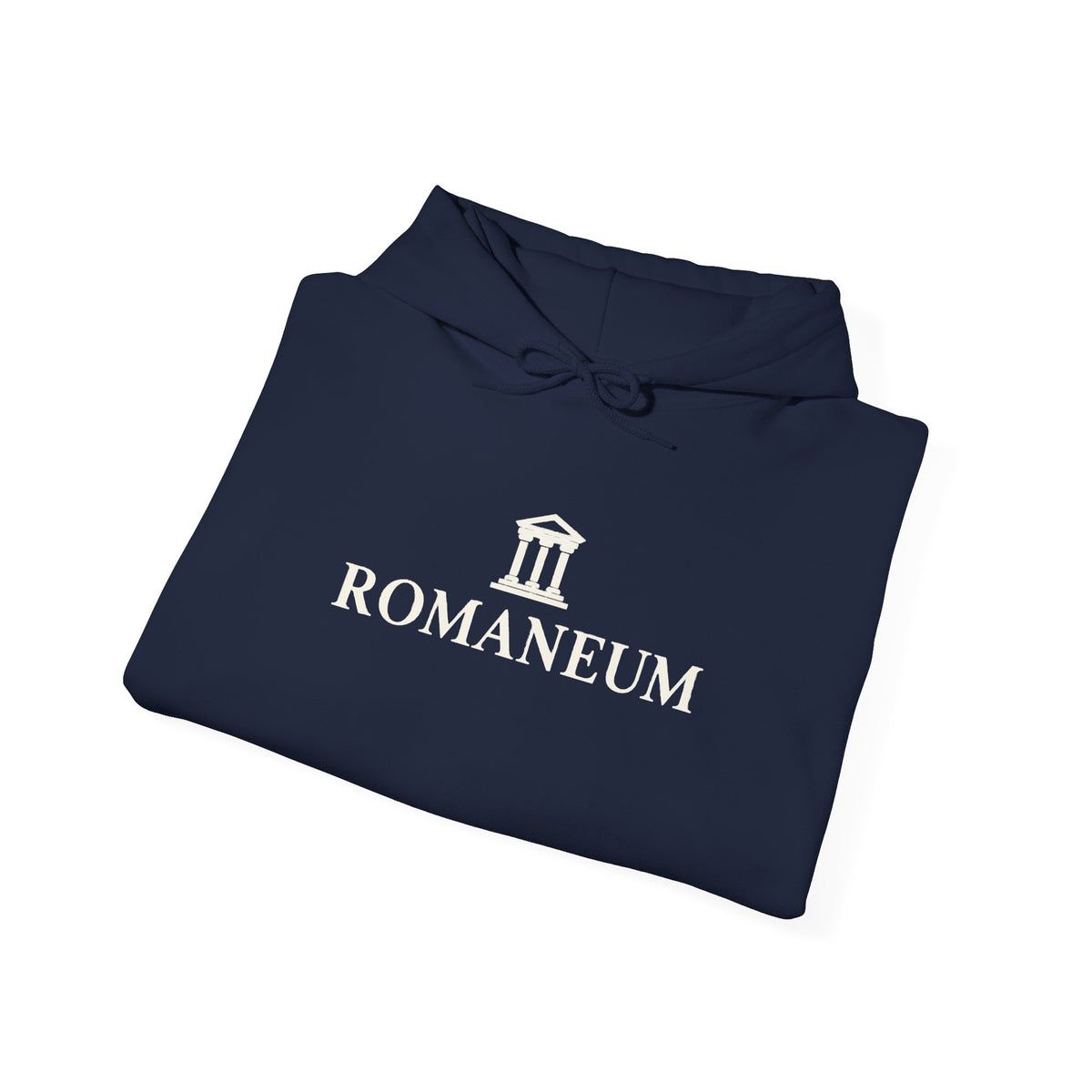 Romaneum Logo Hoodie – Classic Black Pullover with Roman Temple Design