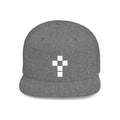 Cross Embroidered Flat Bill Snapback Hat — Minimal Religious Baseball Cap