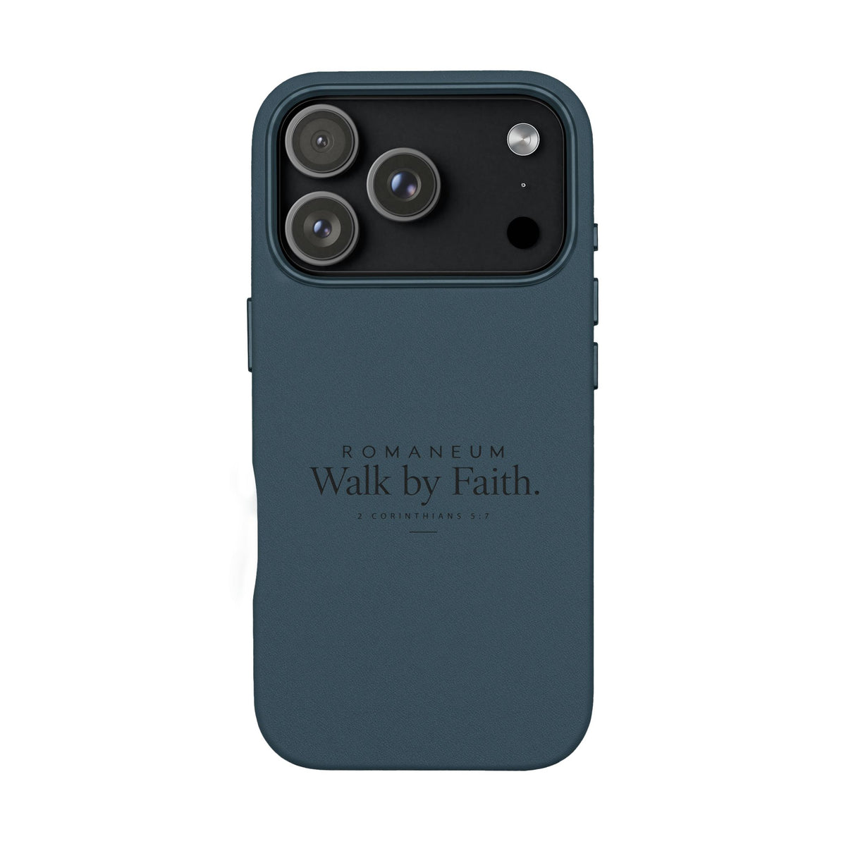 Engraved PU Leather Phone Case — ‘Walk by Faith’