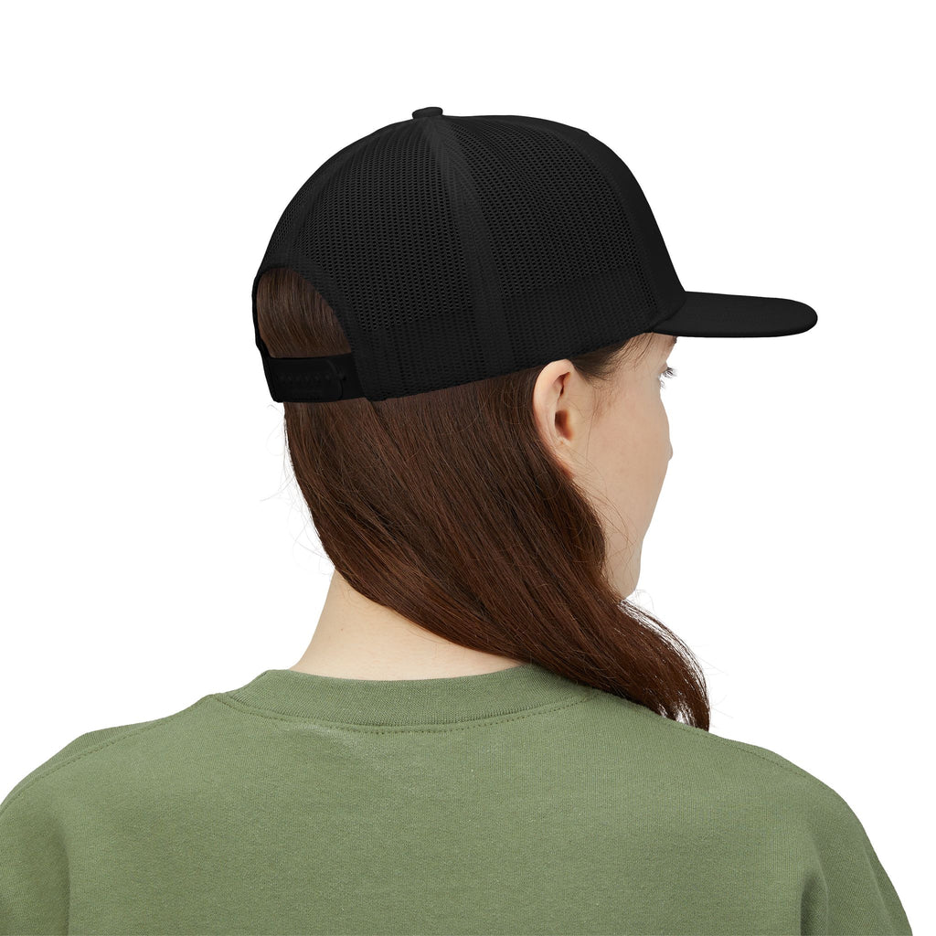 Eagle Head Romanem Trucker Cap | Embroidered Black White Mesh