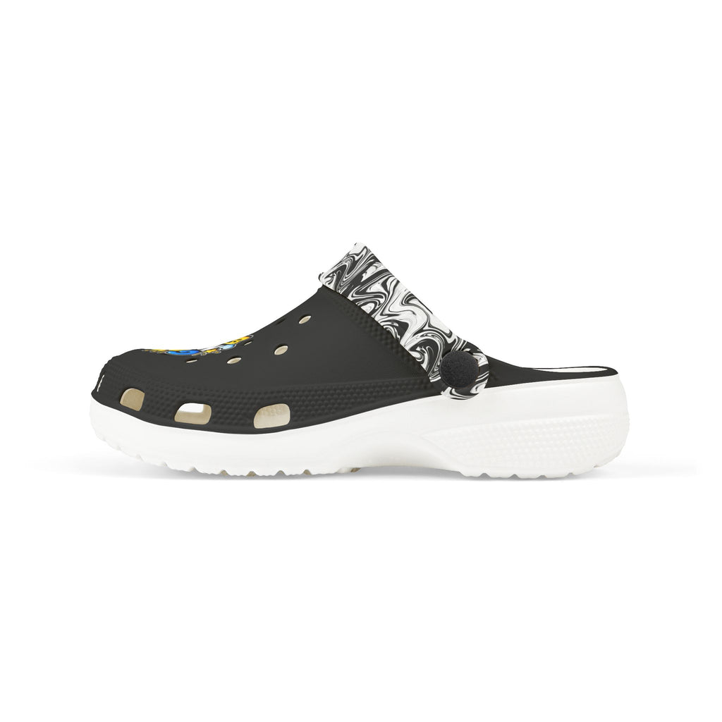 Kids 'Good News Toons' Black EVA Foam Clogs — Fun Cartoon Slip-Ons