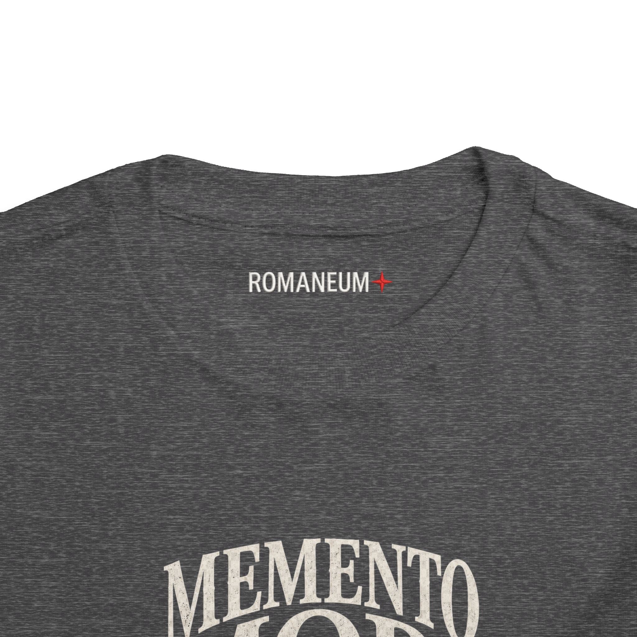 Toddler Tee — "Memento Mori" Skull Graphic Romaneum Kids Shirt