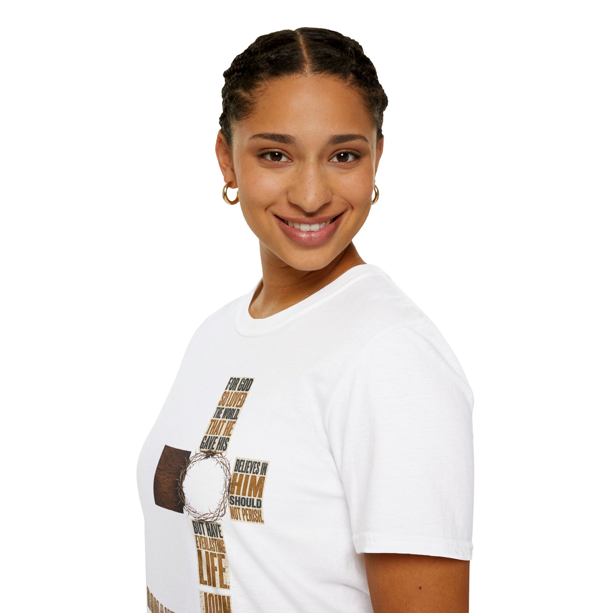 John 3:16 Cross T-Shirt — Faith Tee (For God So Loved)