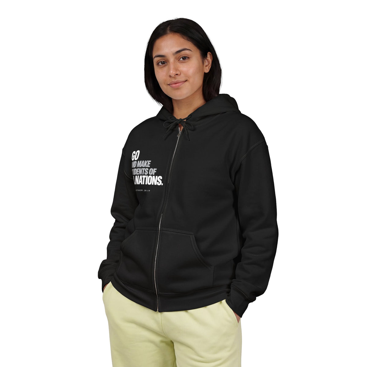Zip Hoodie — "God Is Love" Full-Zip Sweatshirt (1 John 4:8)