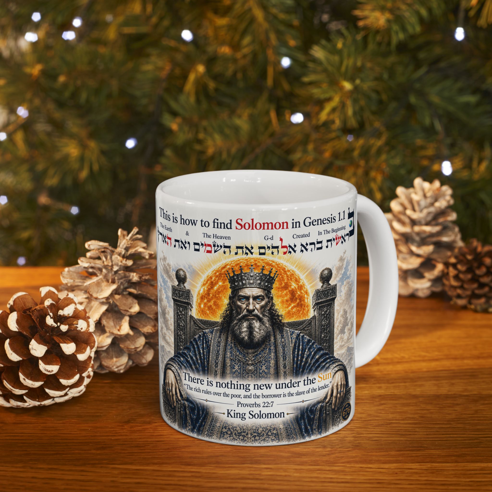 Biblical Creation Ceramic Mug — Genesis 1:1 Illustrated Coffee Cup (11oz/15oz)