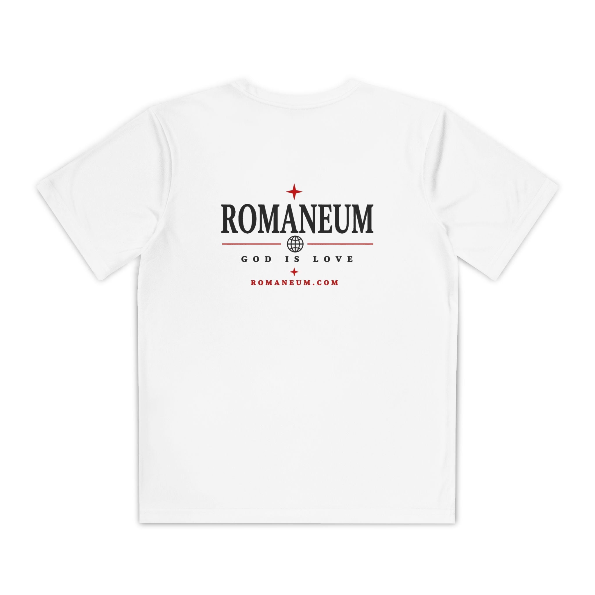 Youth Tee — ROMANEUM “AMOR/ROMA” Graphic Christian Shirt (God is Love)