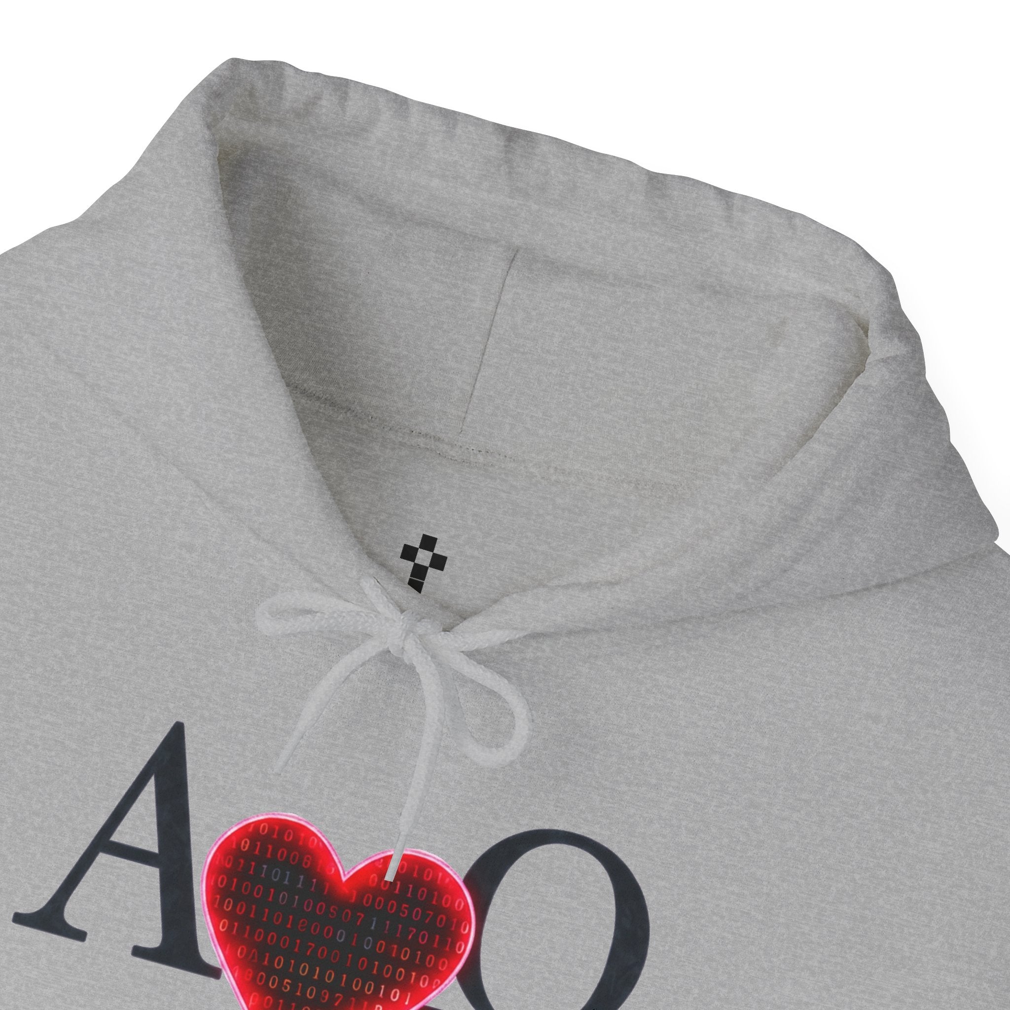 Romaneum Alpha Omega Heart Hoodie | God is Love 1 John 4:8 Christian Hoodie
