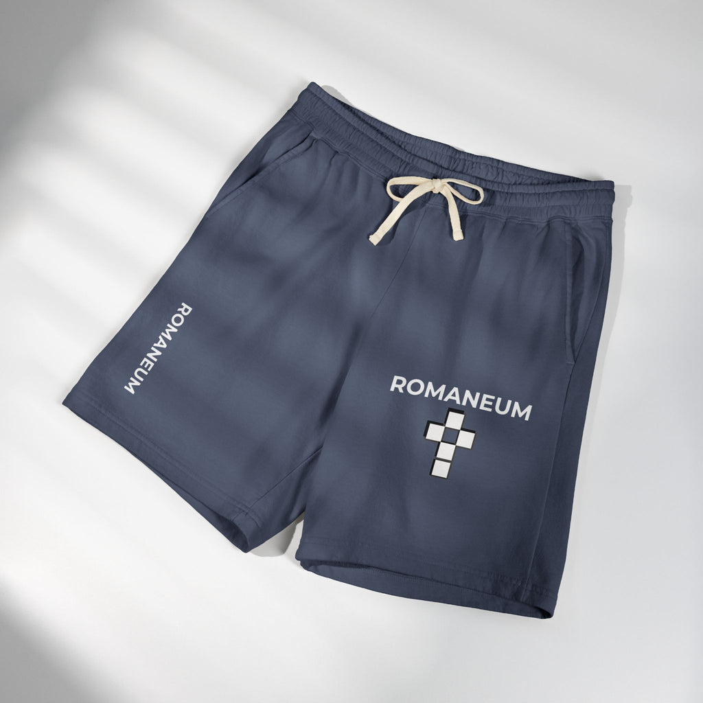 Romaneum Logo Sweat Shorts — Lightweight Fleece Casual Lounge Shorts