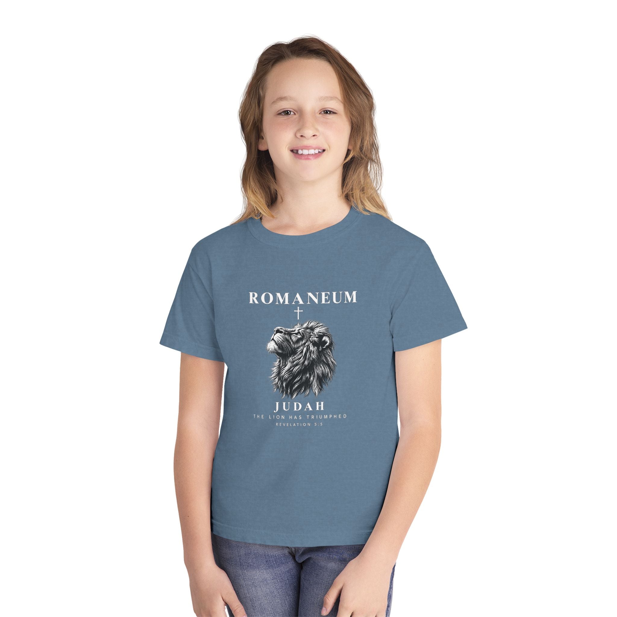 Youth Tee — "Romaneum Judah" Lion Graphic Shirt
