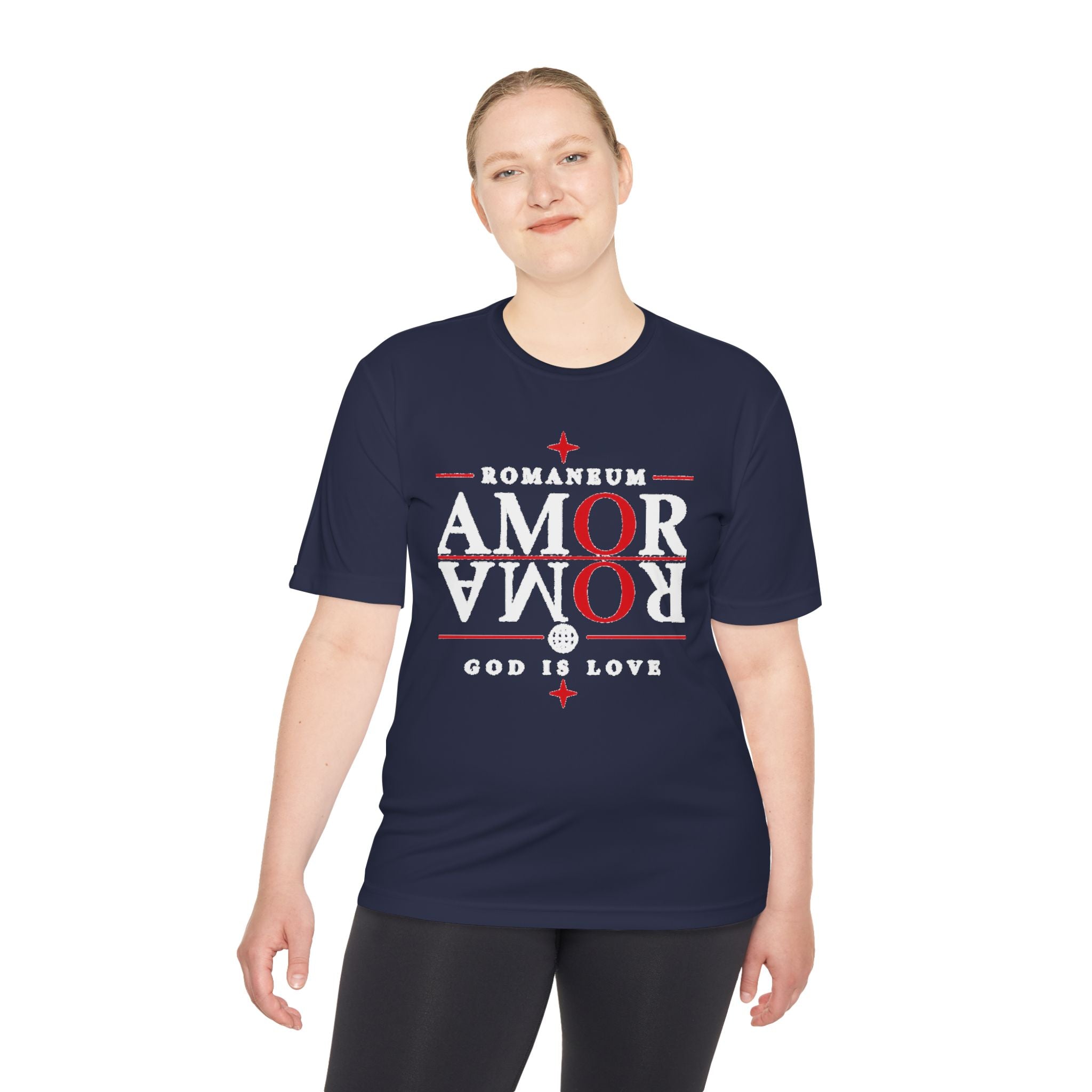 Romaneum AMOR Reversible Graphic Tee — "God Is Love" Christian Scripture Shirt