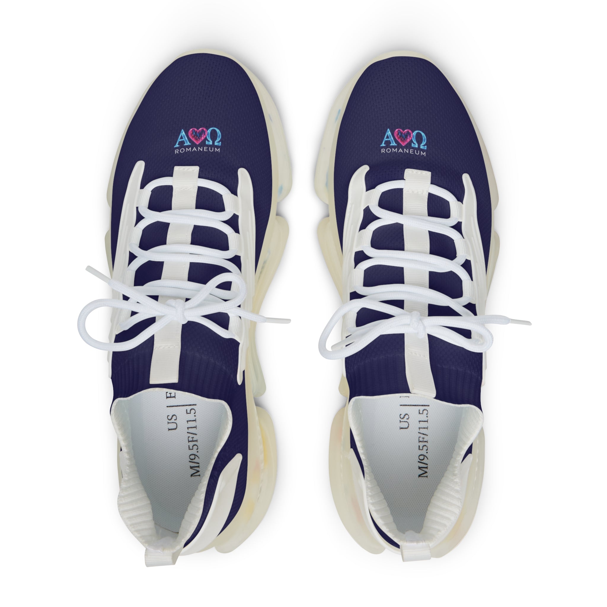 Men's Navy Athletic Sneakers — Breathable Mesh Running Shoes with Cushioned Sole