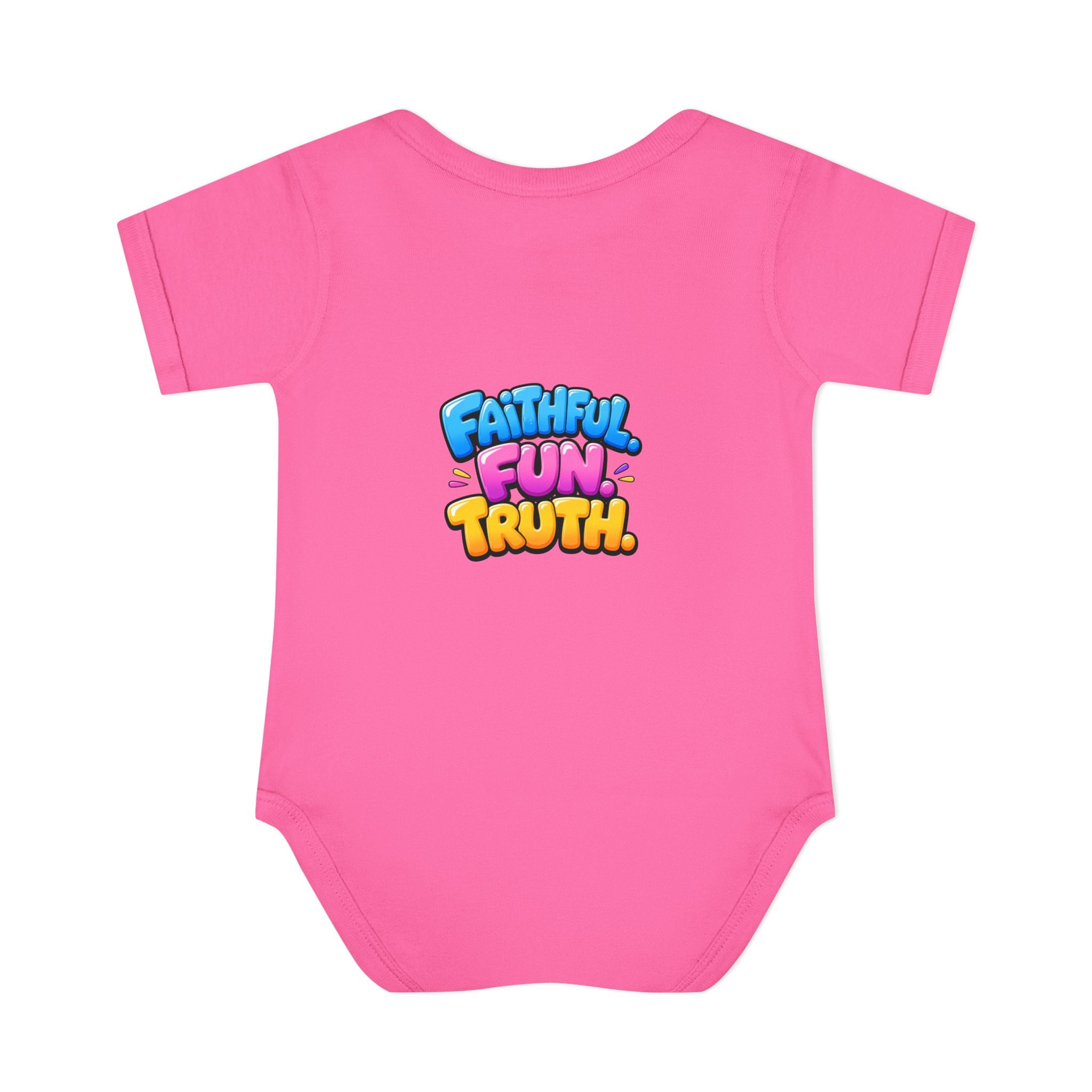 Infant Bodysuit — "Good News Toons" Colorful Cartoon Baby Onesie (Faithful Fun Truth)