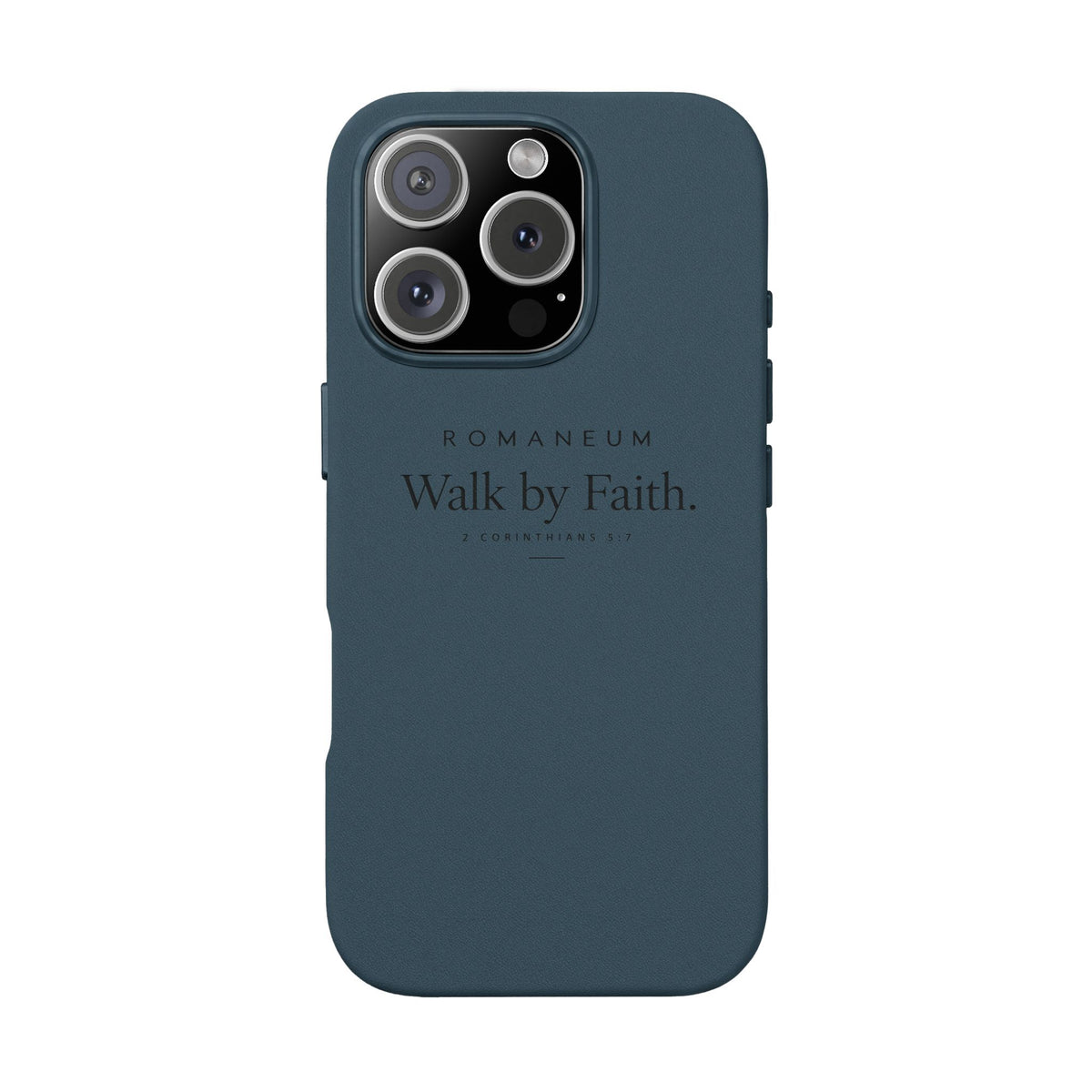 Engraved PU Leather Phone Case — ‘Walk by Faith’